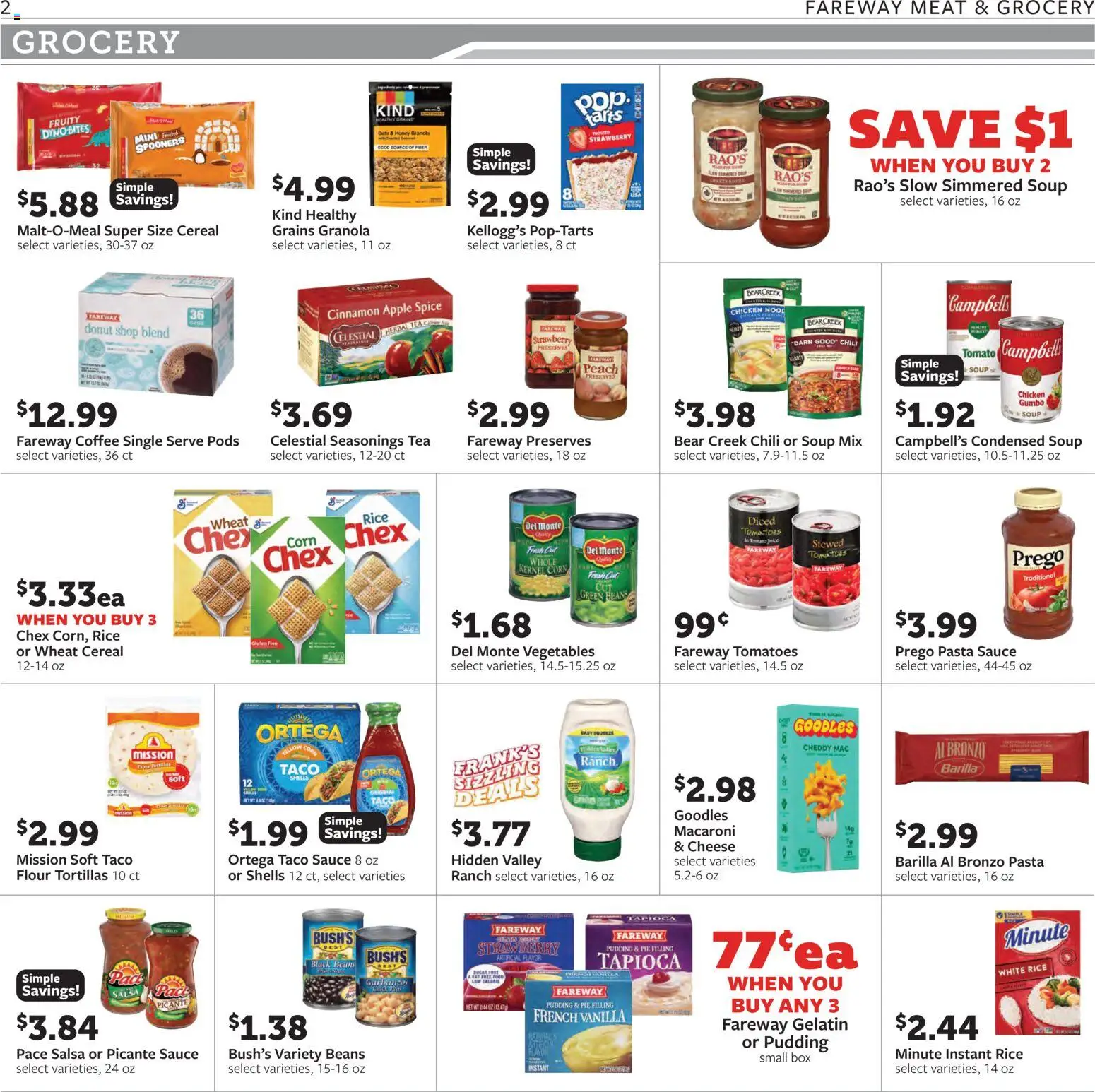 Fareway Weekly Ad - valid from 01.12.2025 | Page: 2 | Products: Cheese, Vegetables, Sauce, Peach