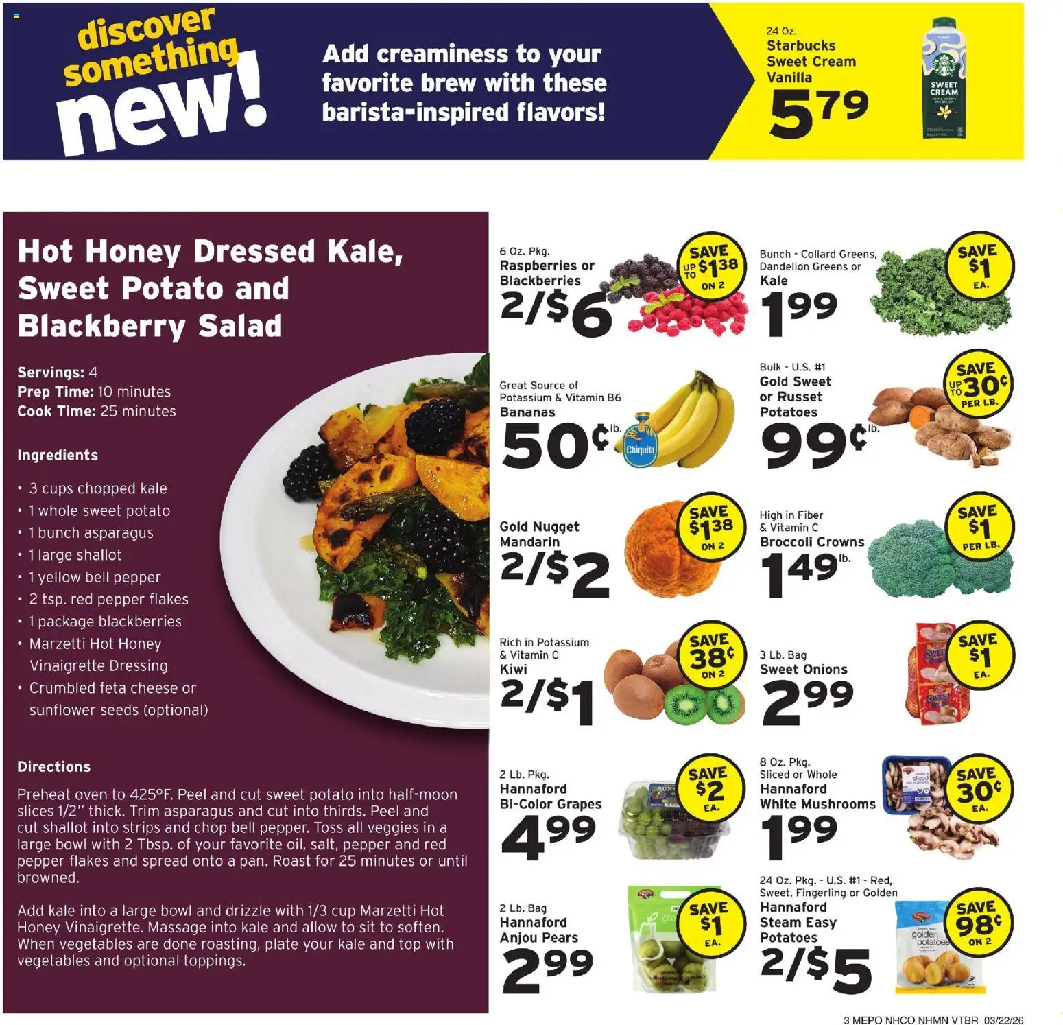 Hannaford Weekly Ad - valid from 22.03.2026 | Page: 3 | Products: Vitamin, Potatoes, Grapes, Oven