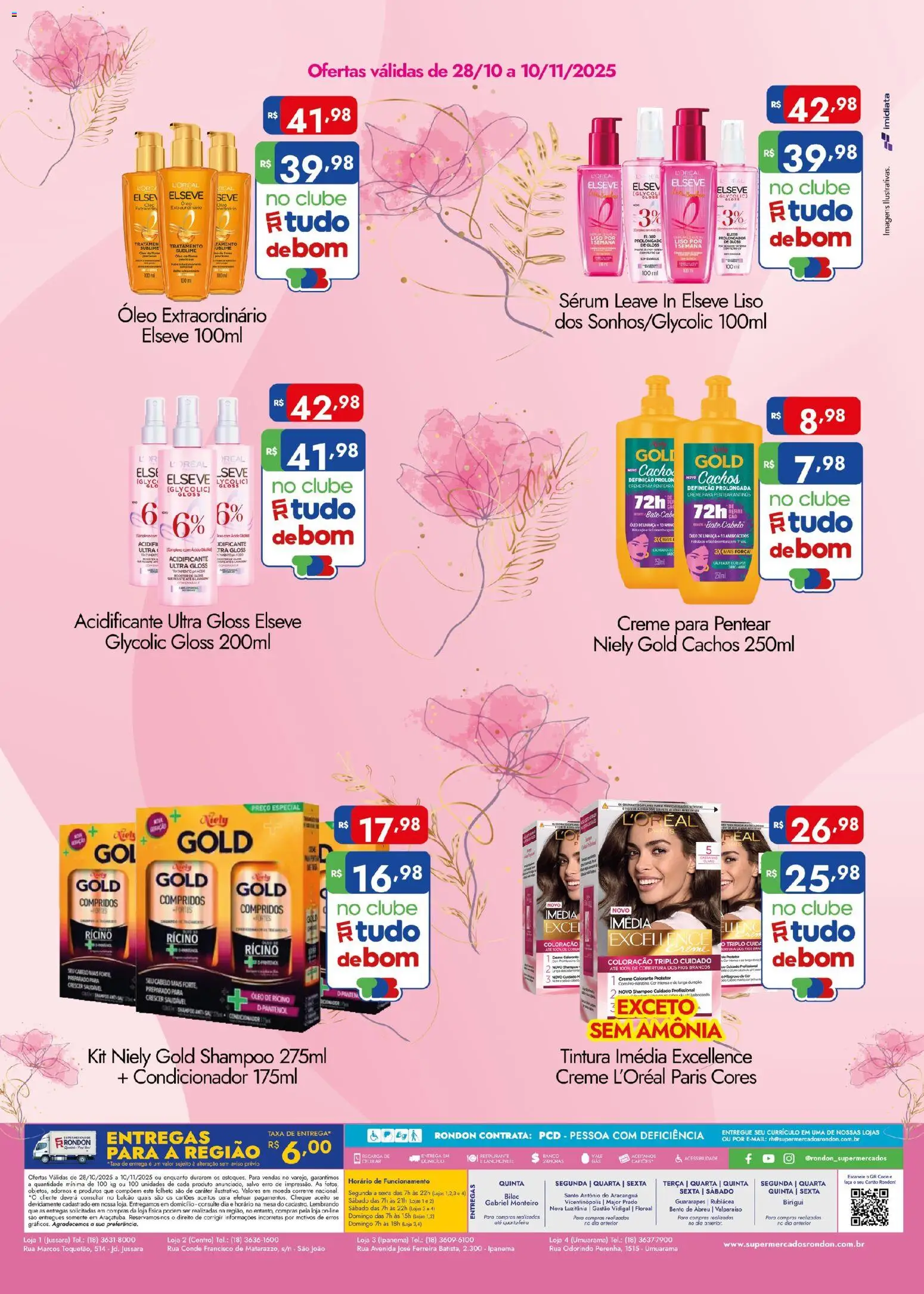 Supermercados Rondon Folheto - válido de 28.10.2025 | Página: 2 | Produtos: Shampoo, Mesa, Óleo, Creme