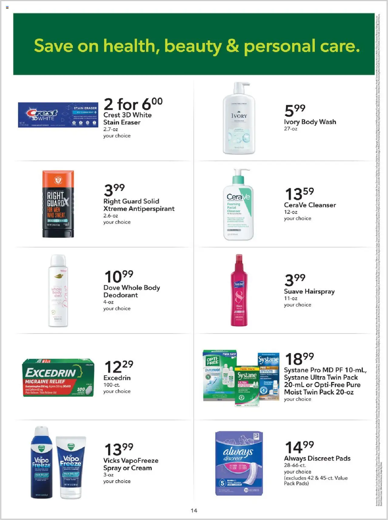 Publix Extra Savings - valid from 09.08.2025 | Page: 14 | Products: Chard, Deodorant, Antiperspirant, Body Wash