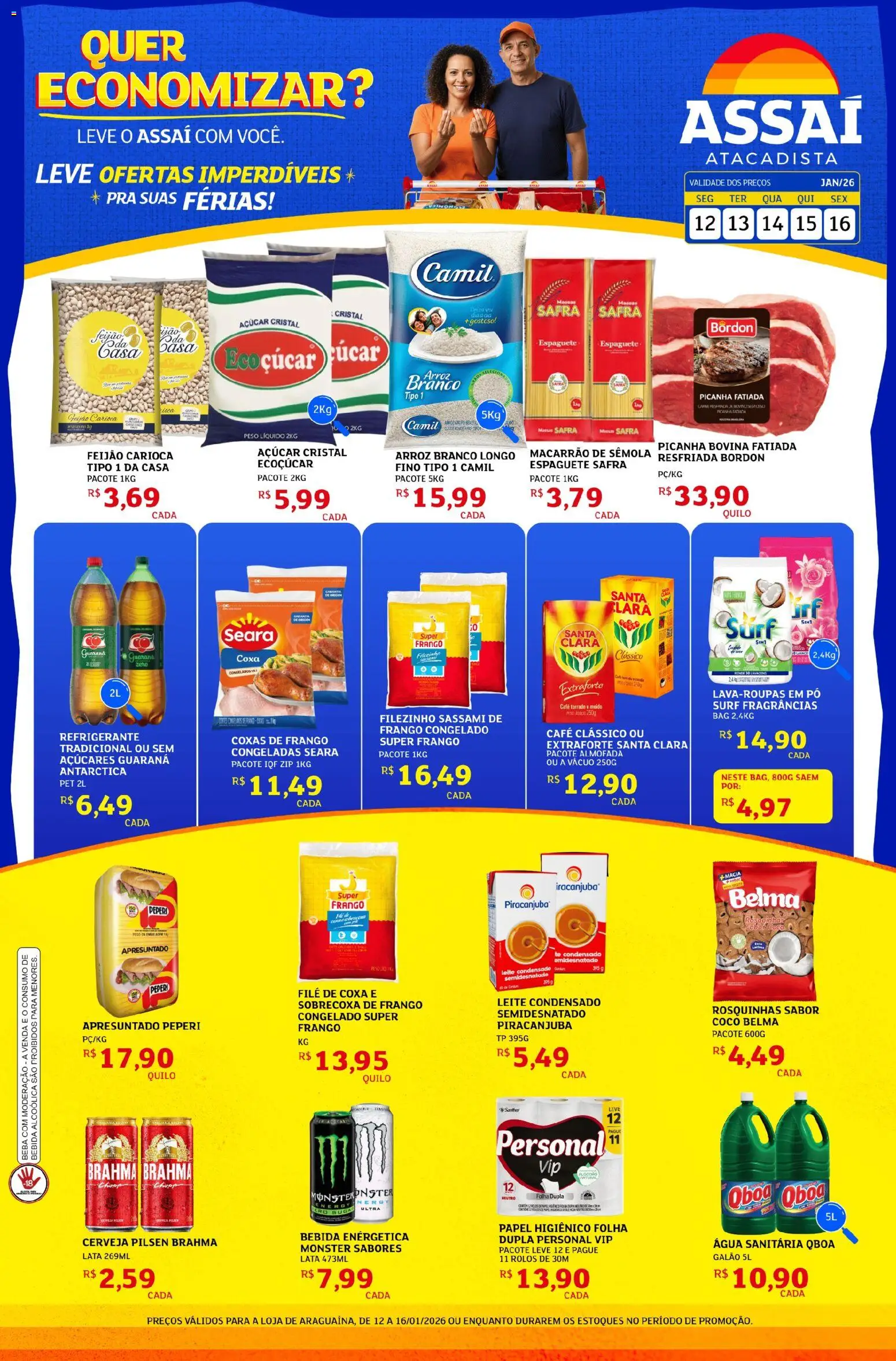 Assaí Atacadista Folheto - válido de 15.01.2026 | Página: 1 | Produtos: Coco, Arroz, Macarrão, Refrigerante