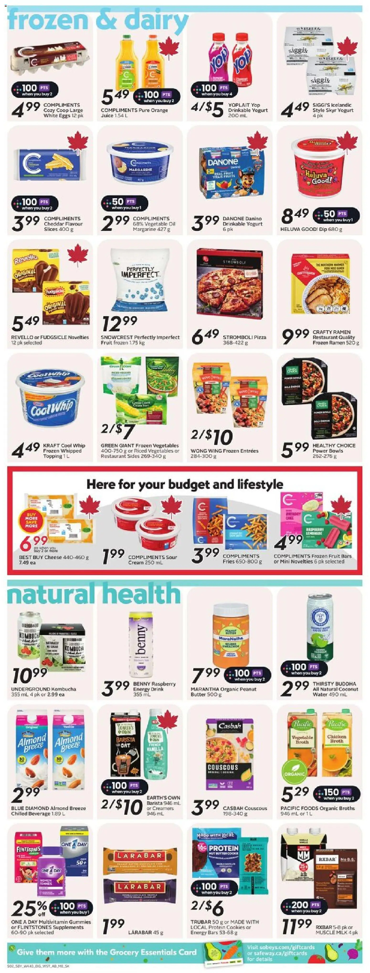 Safeway flyer valid from 19.02.2026 | Page: 10 | Products: Milk, Butter, Eggs, Chicken