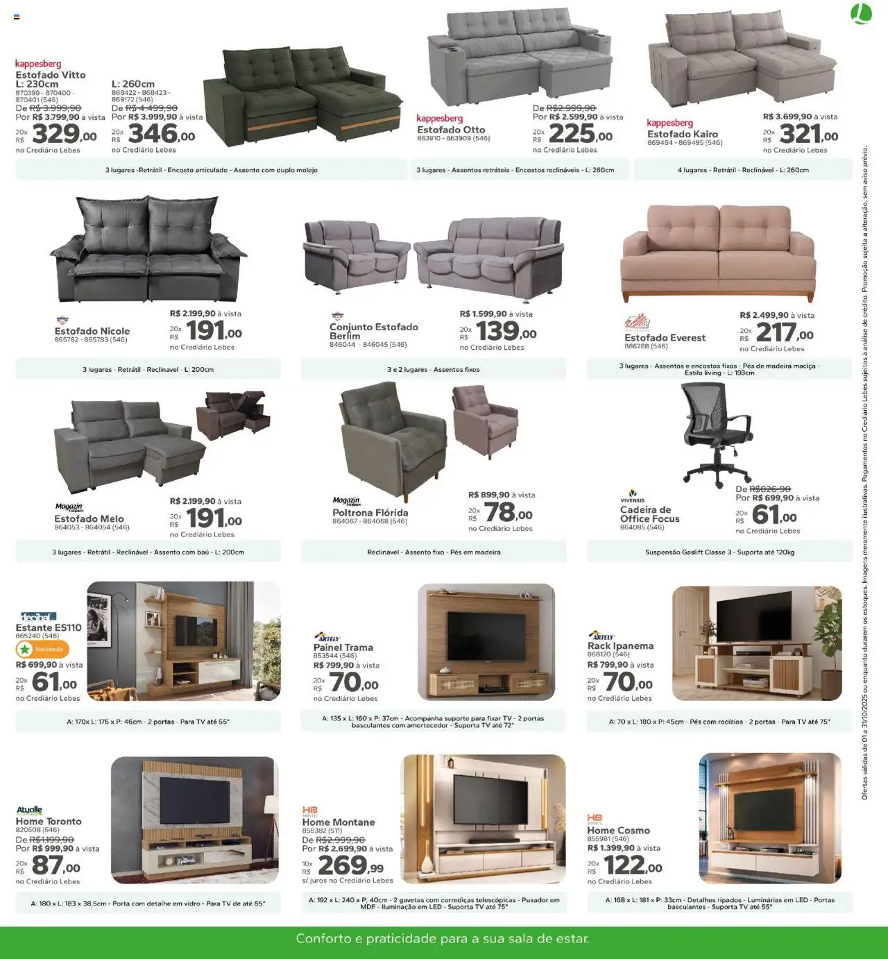 Lebes Folheto - válido de 01.10.2025 | Página: 11 | Produtos: Suspensão, Porta, Cadeira, Poltrona
