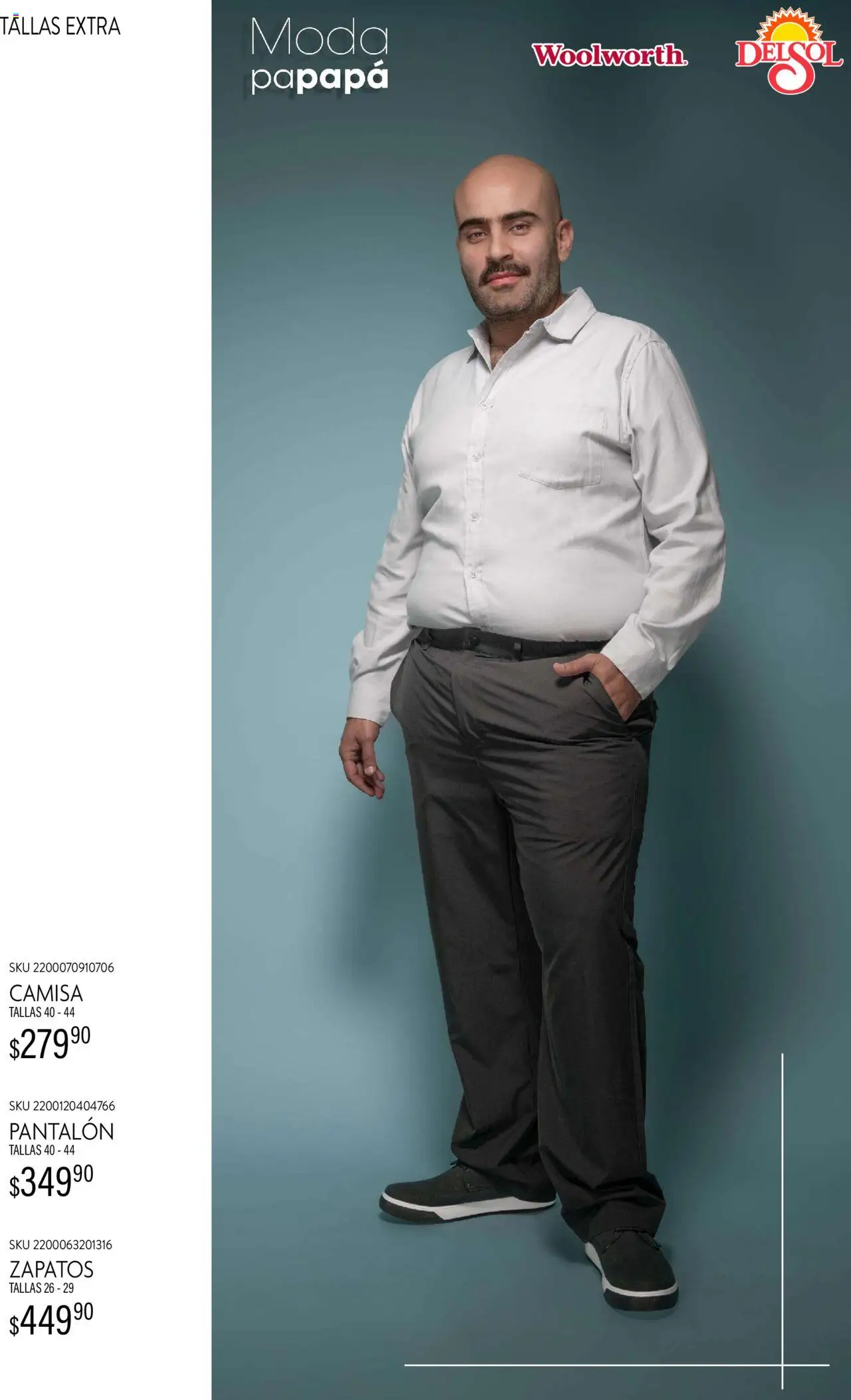 Nuevas ofertas de Del Sol y Woolworth válidas en toda la República Mexicana desde el 21.05.2025. ¡Encuentra las mejores ofertas en Del Sol y Woolworth - Catálogo Moda Papapá ! | Página: 13 | Productos: Camisa, Zapatos