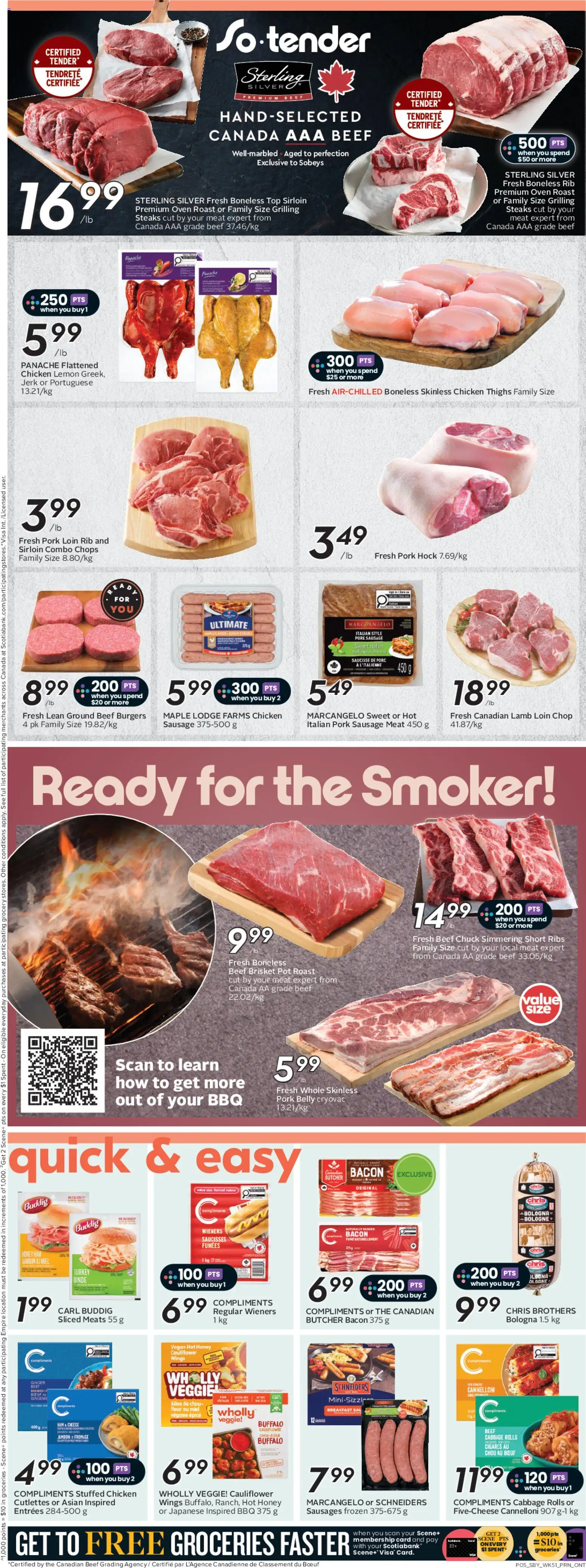 Sobeys flyer valid from 16.04.2026 | Page: 8 | Products: Turkey, Cheese, Ham, Chicken