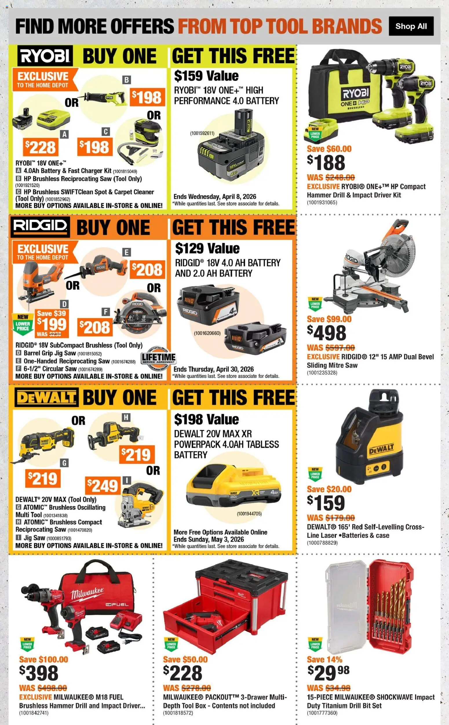 Home Depot flyer valid from 26.02.2026 | Page: 3 | Products: Case, Box, Battery, Carpet