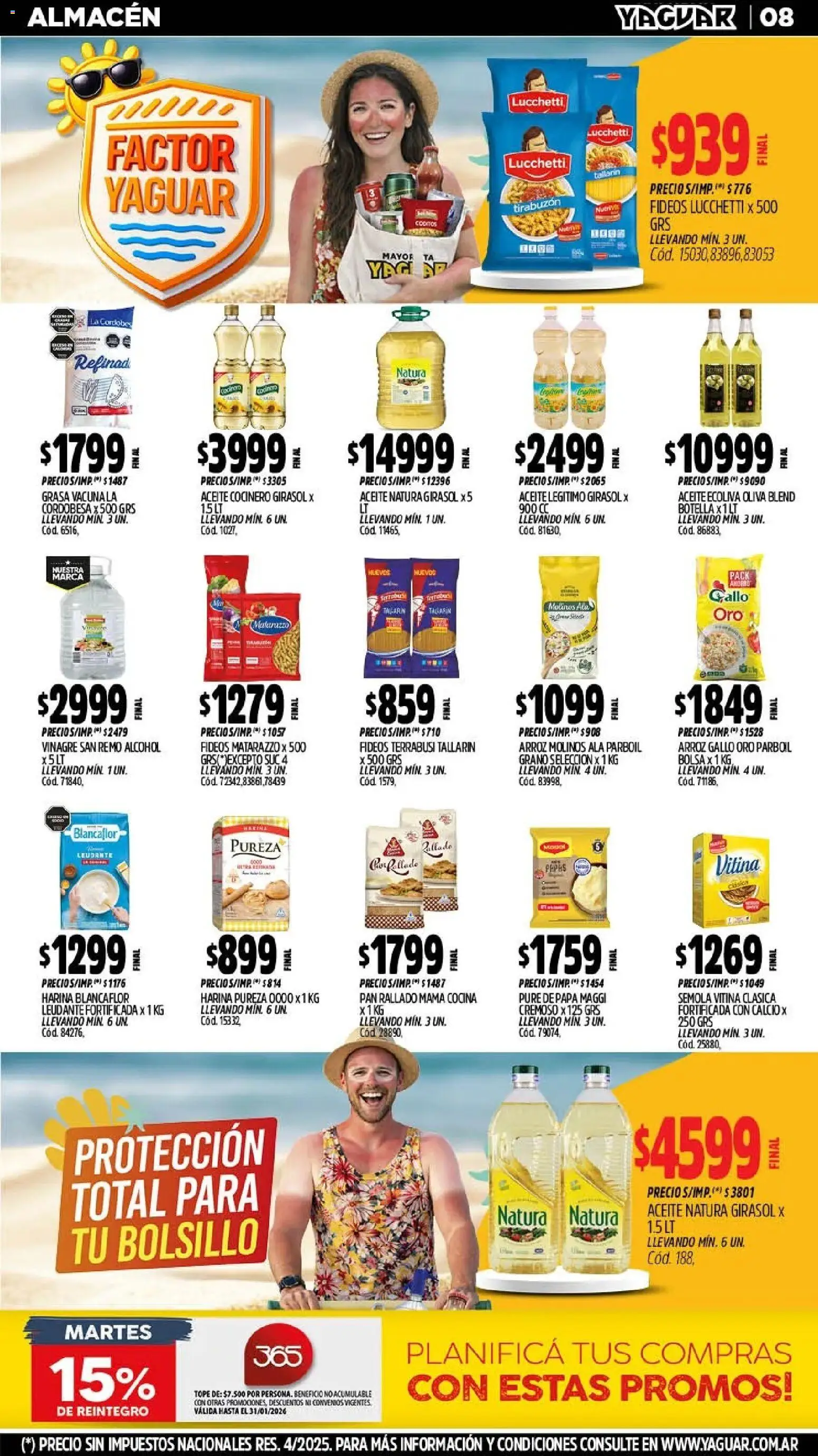 Yaguar - Oferta Semanal Trelew │ válido desde el 26.01.2026 | Página: 8 | Productos: Harina, Vinagre, Huevos, Arroz
