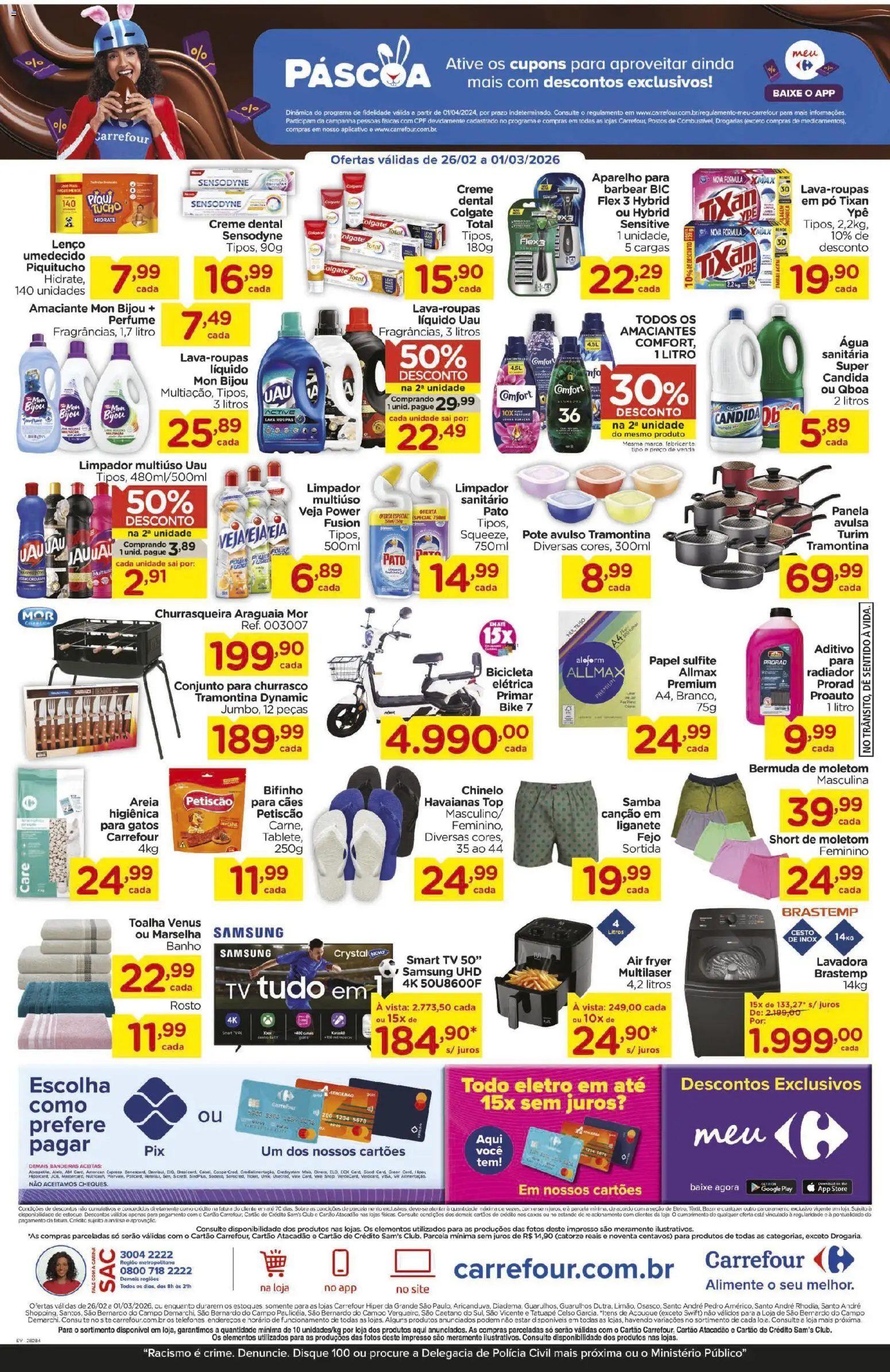 Carrefour Folheto - válido de 26.02.2026 | Página: 3 | Produtos: Pó, Limpador multiuso, Papel sulfite, Moletom