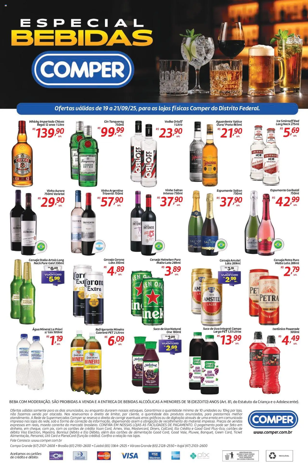 Comper Folheto - válido de 19.09.2025 | Página: 1 | Produtos: Espumante, Cachaça, Vinho, Heineken