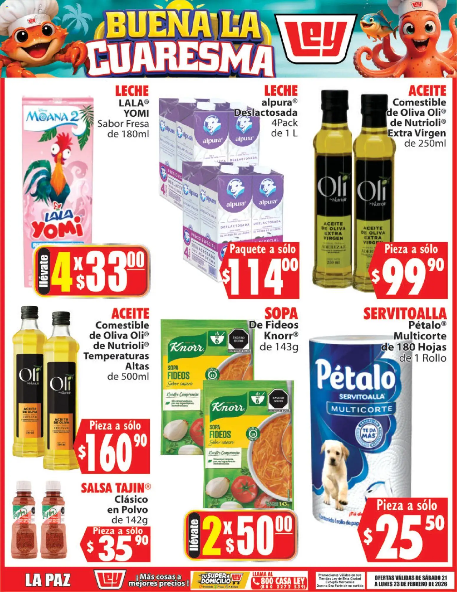 Nuevas ofertas de Casa Ley válidas en toda la República Mexicana desde el 21.02.2026. ¡Encuentra las mejores ofertas en Casa Ley folleto Buena la Cuaresma! | Página: 6 | Productos: Fresa, Sopa, Aceite de oliva, Fideos