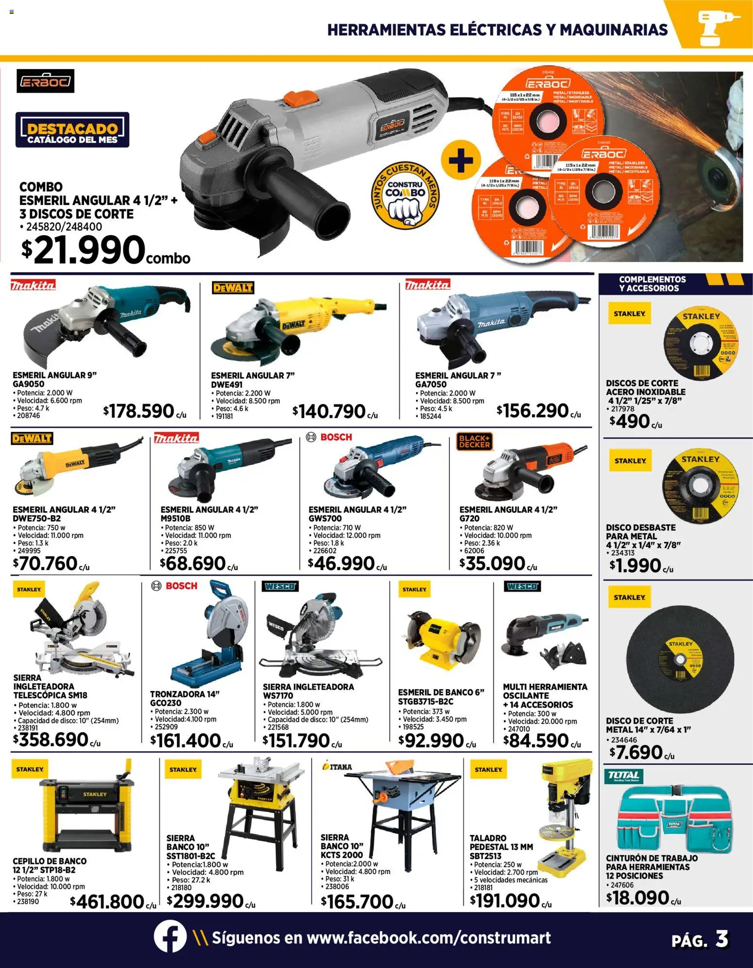 Construmart Ofertas │ válido desde el 01.12.2025 | Página: 3 | Productos: Disco, Taladro, Banco, Cinturón