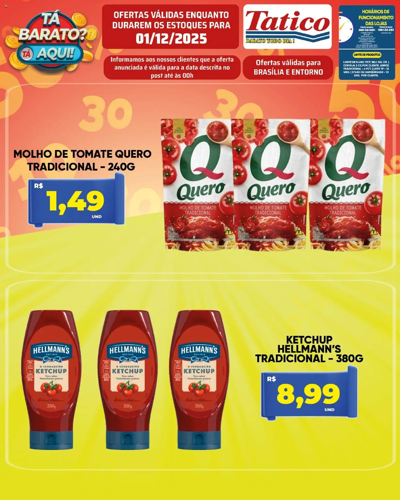 Tatico Folheto - válido de 01.12.2025 | Página: 5 | Produtos: Molho de tomate, Leite, Cerveja, Arroz