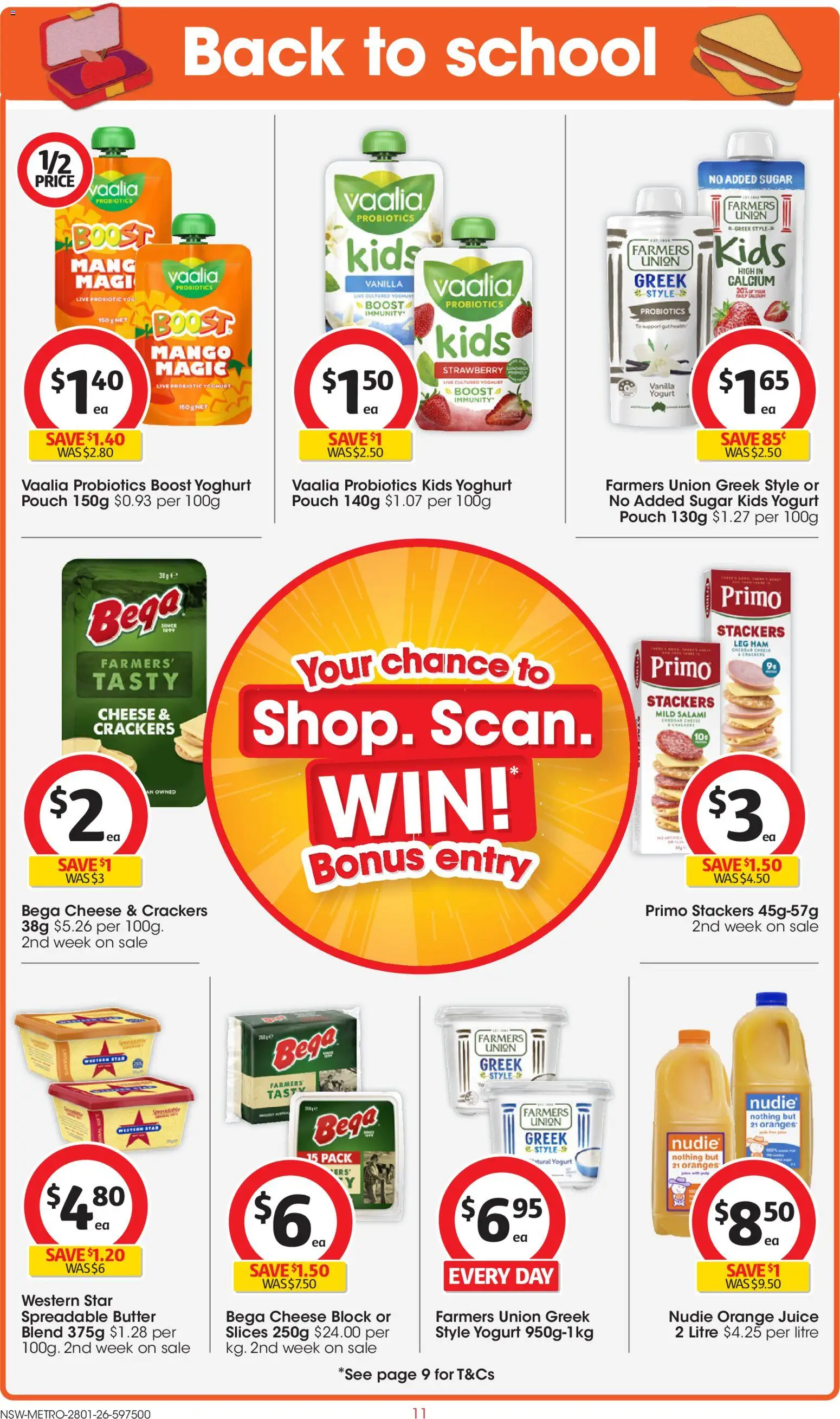 Coles catalogue - valid from 28.01.2026 | Page: 11 | Products: Cheese, Yoghurt, Juice, Mango