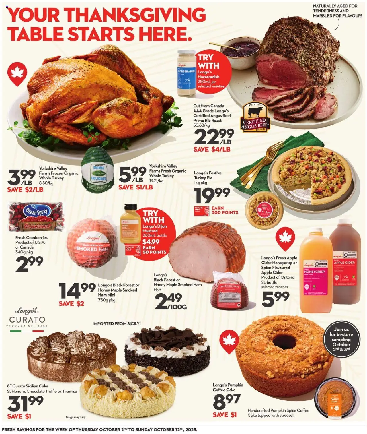 Longo's flyer valid from 02.10.2025 | Page: 8 | Products: Beef, Turkey, Chocolate, Pumpkin