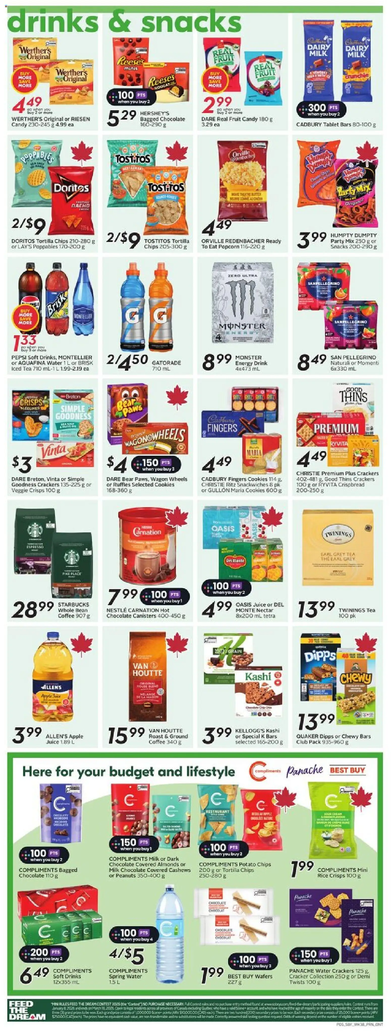 Sobeys flyer valid from 15.01.2026 | Page: 8 | Products: Tea, Cookies, Tablet, Chocolate