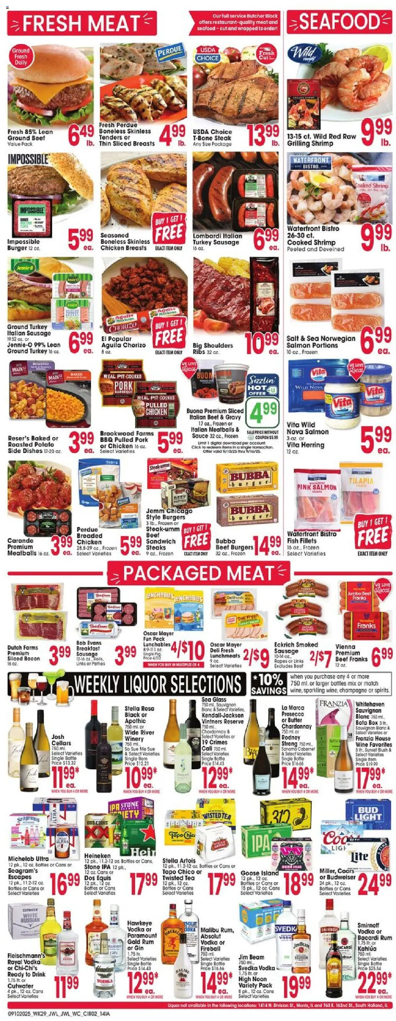 Jewel Osco Weekly Ad - IA - valid from 10.09.2025 | Page: 2 | Products: Pork, Tea, Salt, Seafood
