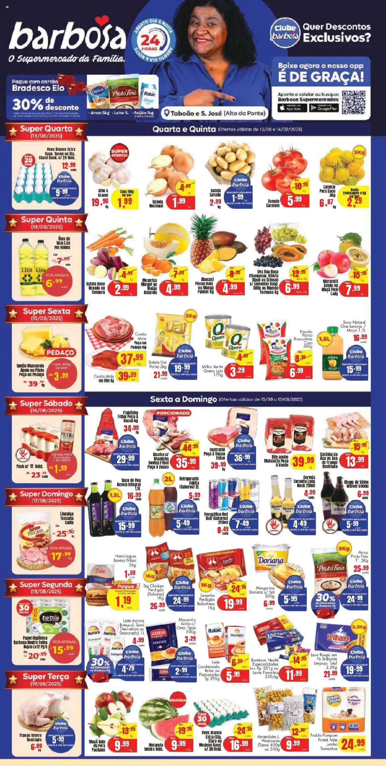 Barbosa Supermercados Folheto - válido de 13.08.2025 | Página: 1 | Produtos: Coco, Celular, Bombom, Mussarela