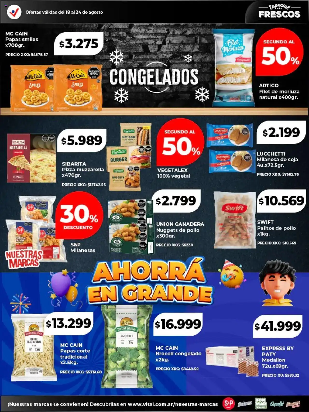 Vital - Especial frescos │ válido desde el 18.08.2025 | Página: 6 | Productos: Milanesa, Brocoli, Pizza, Té