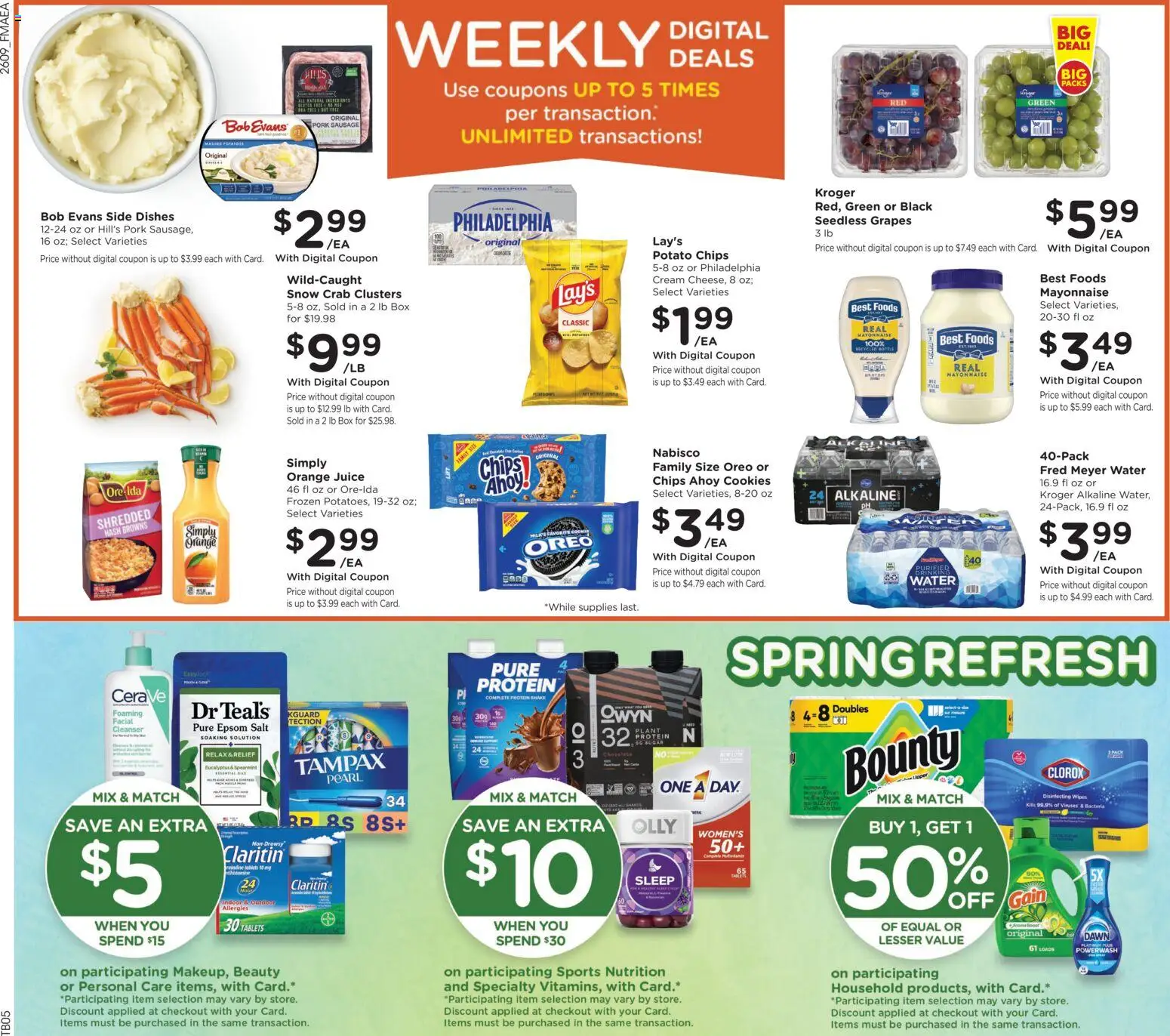 Fred Meyer Weekly Ad - valid from 01.04.2026 | Page: 2 | Products: Box, Chips, Cookies, Grapes