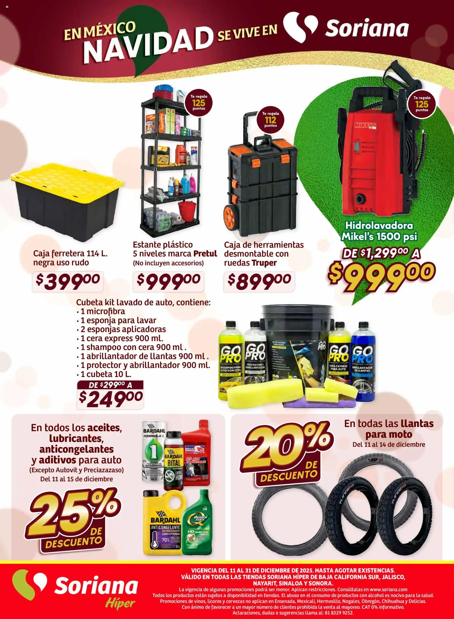 Nuevas ofertas de Soriana válidas en toda la República Mexicana desde el 11.12.2025. ¡Encuentra las mejores ofertas en Soriana - Preciazazaso Híper: BCS, Jal, Nay, Sin, Son! | Página: 76 | Productos: Estante, Hidrolavadora, Caja de herramientas, Té