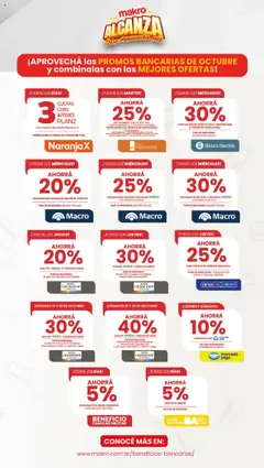 Vista previa Makro ofertas válido desde el 09.10.2025 | Página: 3 | Productos: Movil, Cartera, Banco, General