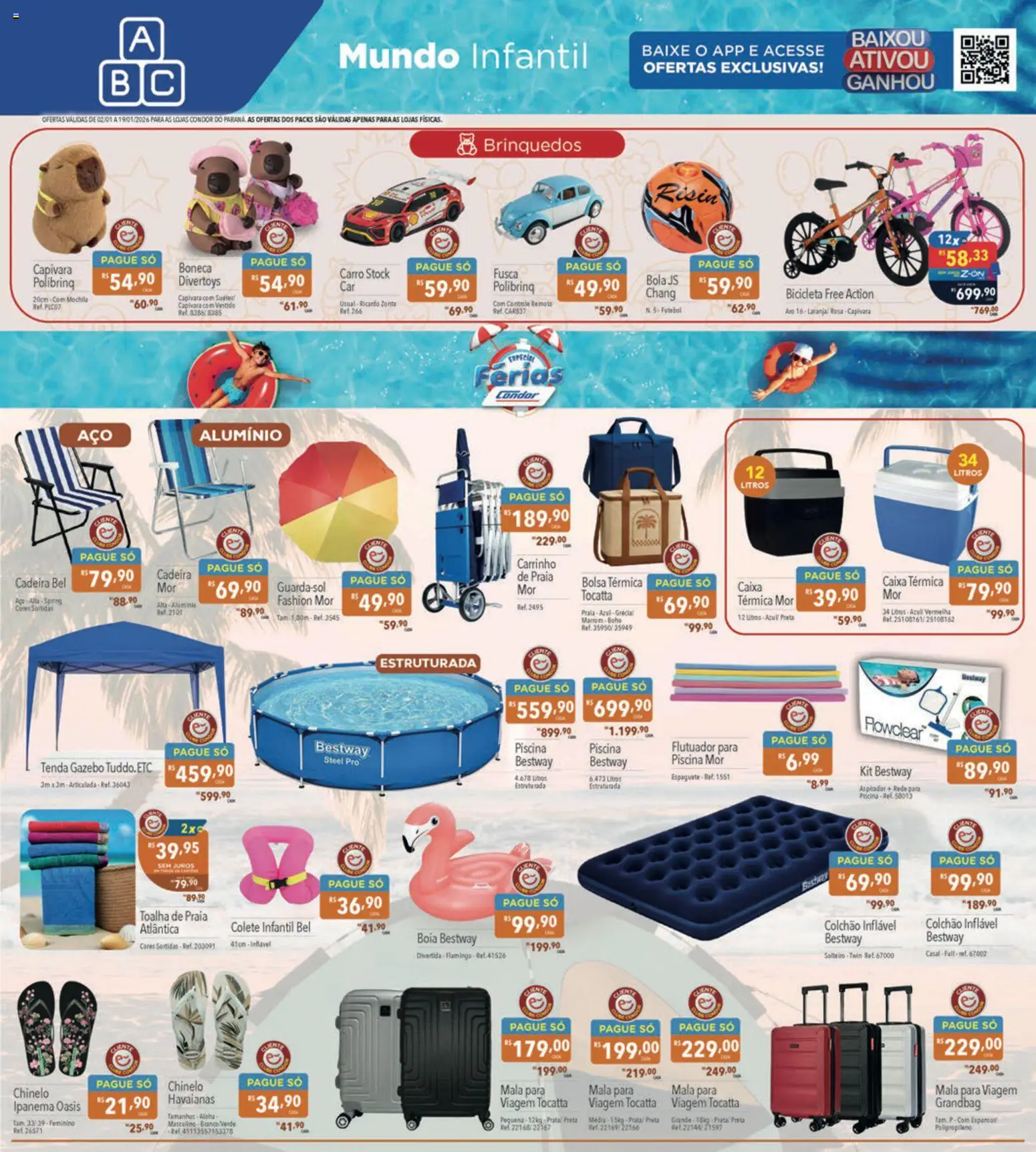 Supermercados Condor Folheto - válido de 02.01.2026 | Página: 25 | Produtos: Colchão, Mochila, Vestido, Bolsa