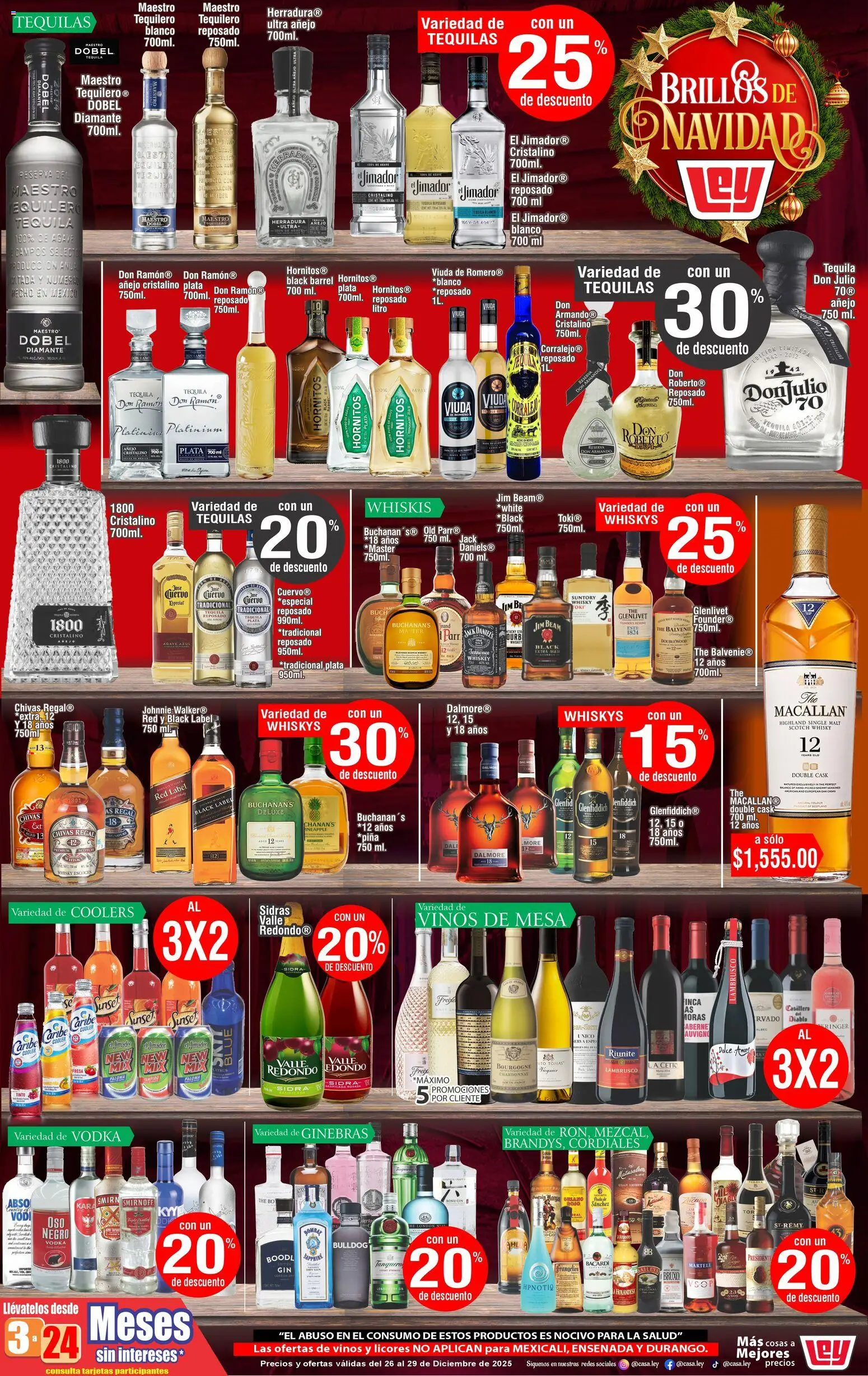 Nuevas ofertas de Casa Ley válidas en toda la República Mexicana desde el 26.12.2025. ¡Encuentra las mejores ofertas en Casa Ley folleto Las ofertas de vinos y licores! | Página: 1 | Productos: Fresa, Whiskey, Mesa, Whisky