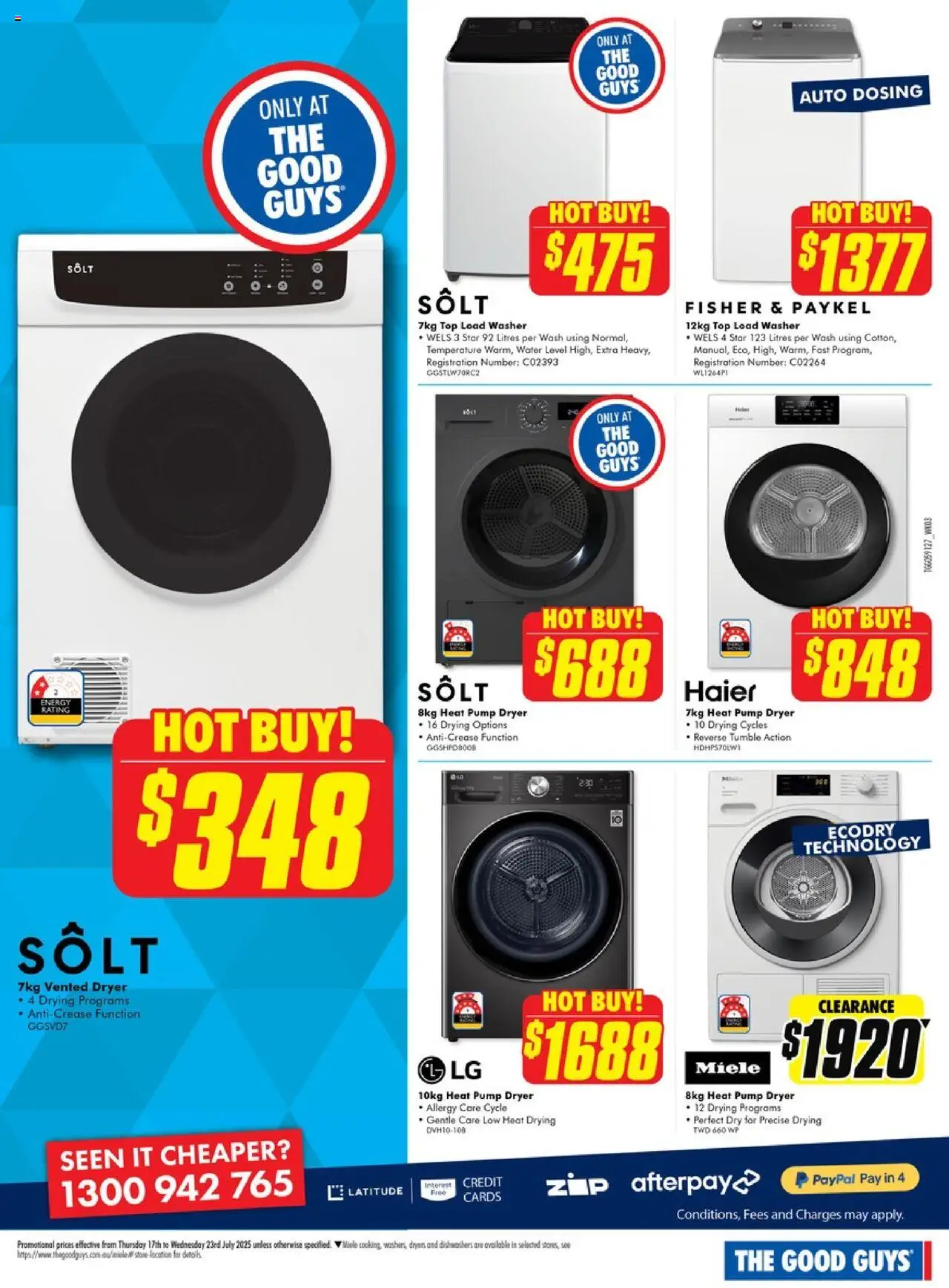 The Good Guys catalogue - valid from 16.07.2025 | Page: 3 | Products: Water, Dryer, Washer, Allergy