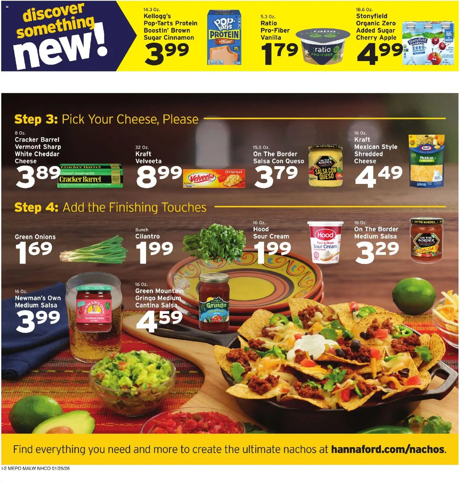 Hannaford Weekly Ad - valid from 25.01.2026 | Page: 10 | Products: Cheese, Sour cream, Cream, Sugar
