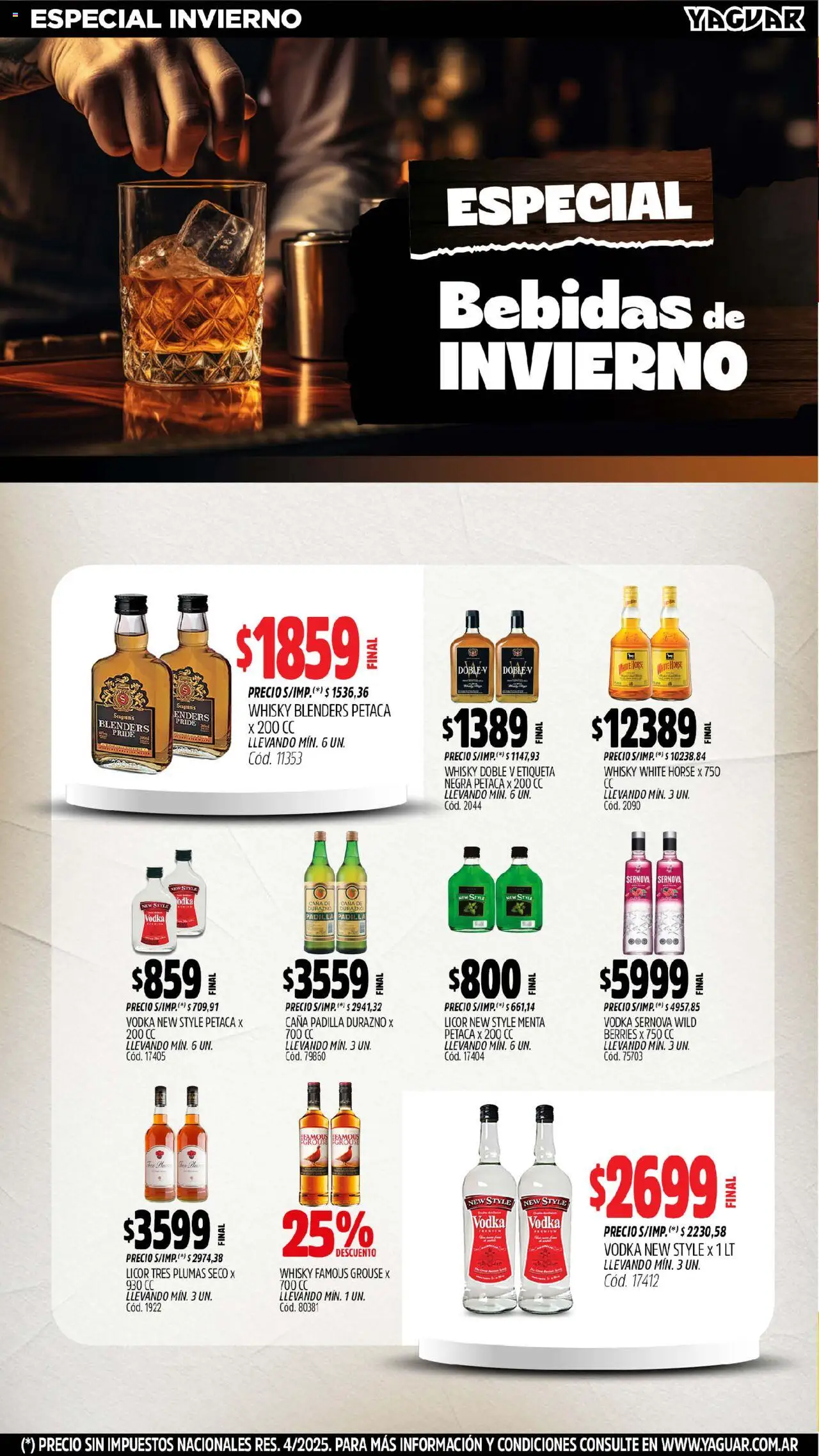Yaguar - San Juan │ válido desde el 04.08.2025 | Página: 4 | Productos: Vodka, Whisky, Durazno