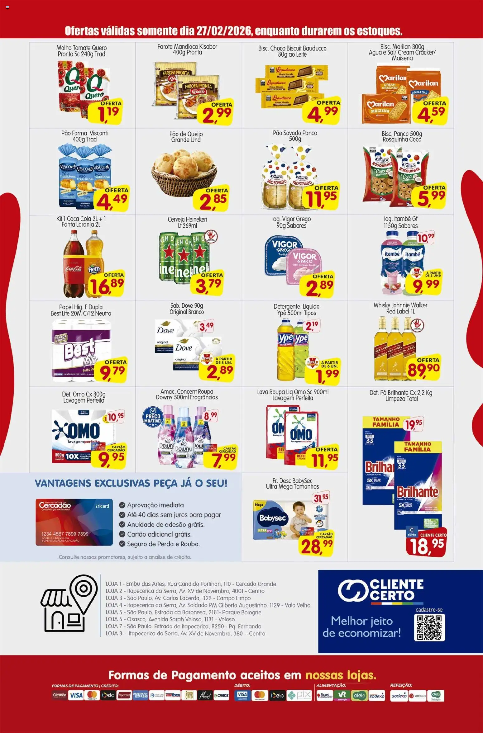 Cercadão Folheto - válido de 27.02.2026 | Página: 2 | Produtos: Pó, Whisky, Detergente, Heineken