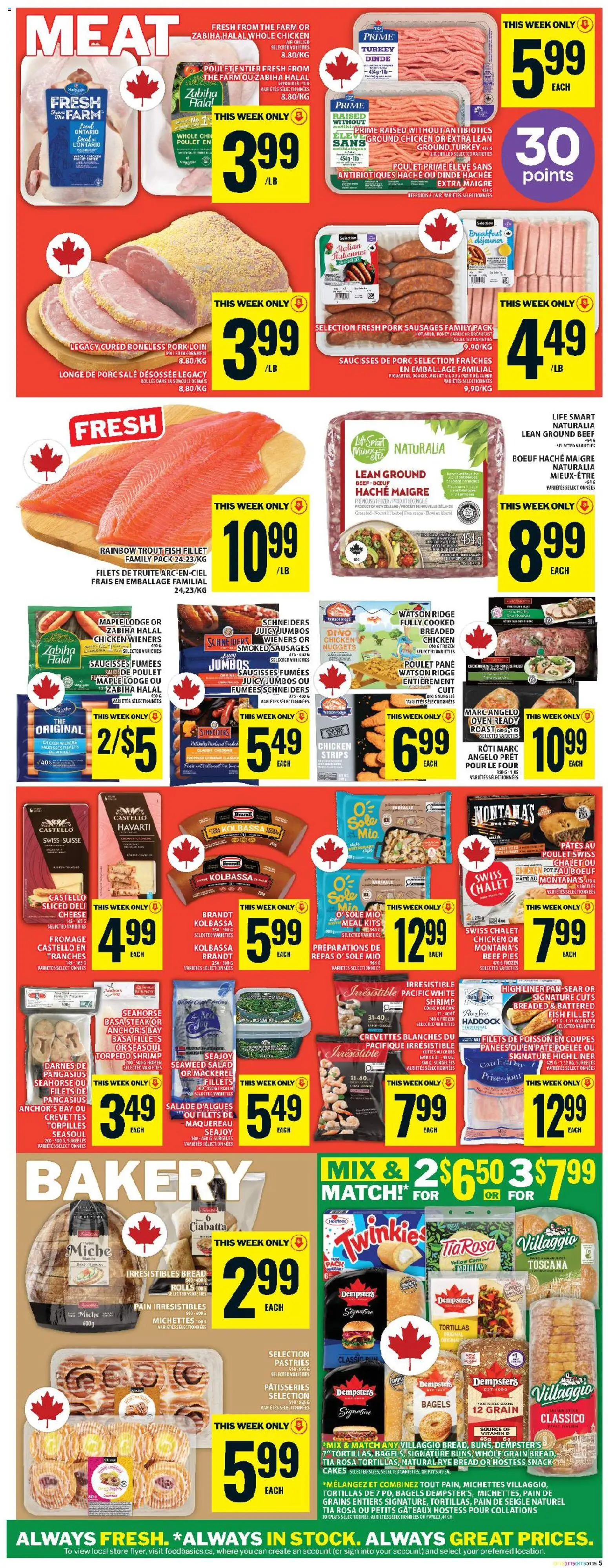 Food Basics flyer valid from 15.01.2026 | Page: 8 | Products: Oven, Bakery, Cheese, Pork