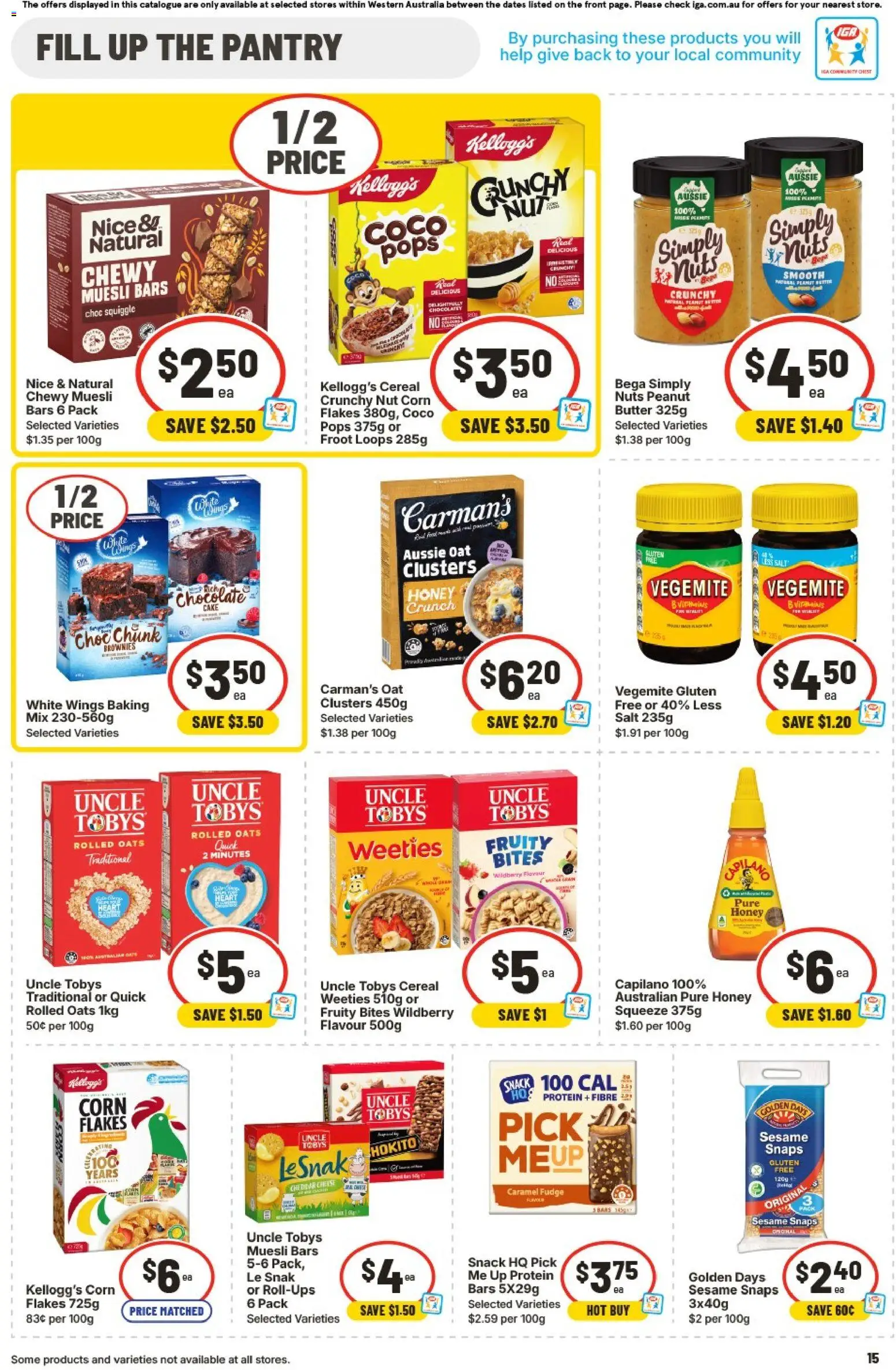 IGA catalogue - valid from 28.01.2026 | Page: 15 | Products: Cheese, Oats, Cereal, Vegemite