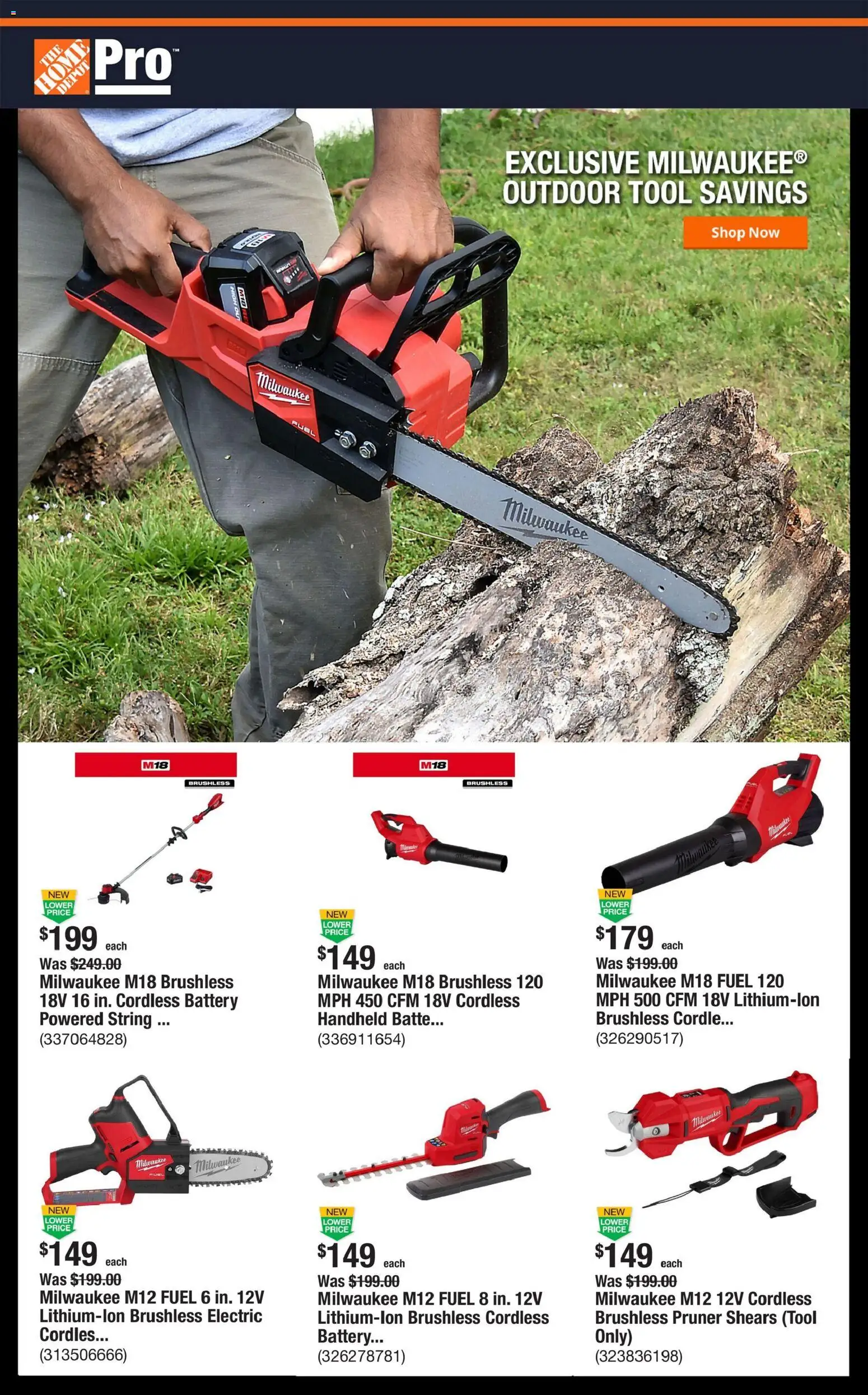 Home Depot Shop Pro Ad - OH - valid from 16.03.2026 | Page: 1 | Products: Pruner, Battery