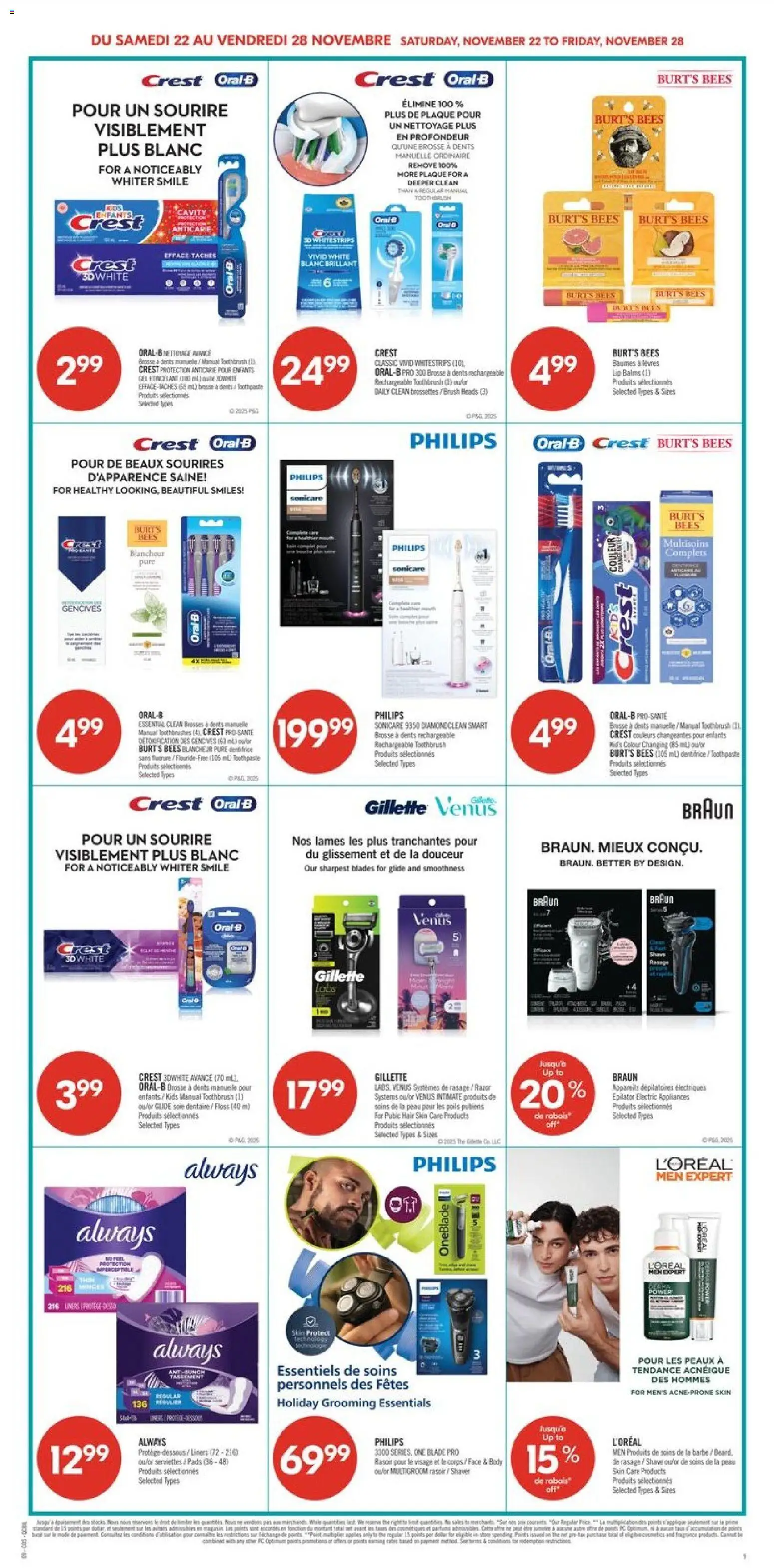 Pharmaprix flyer valid from 22.11.2025 | Page: 14 | Products: PC, Shaver, Brush, Toothpaste