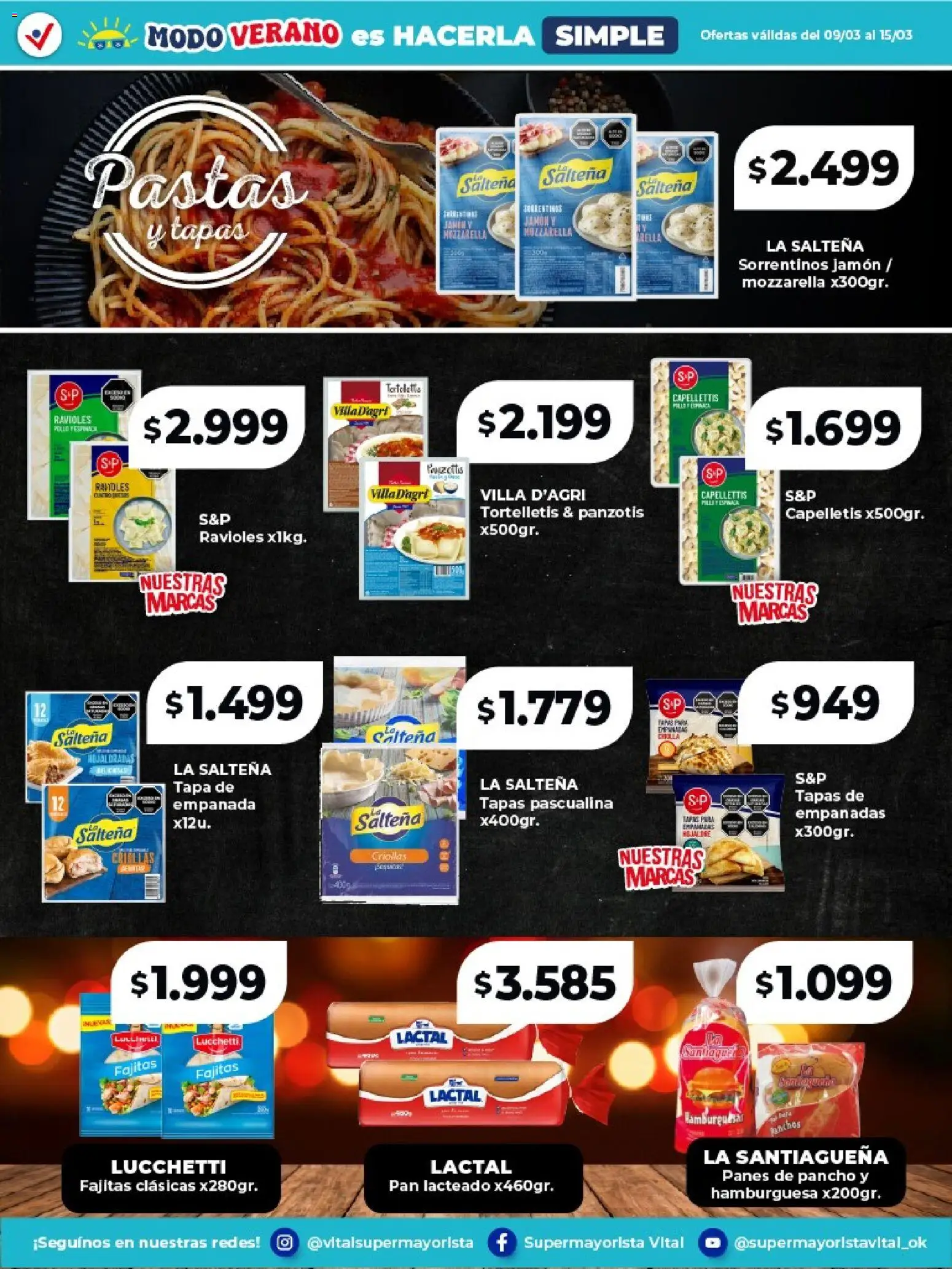 Vital - Especial de frescos │ válido desde el 09.03.2026 | Página: 5 | Productos: Pan, Jamón, Ravioles, Espinaca