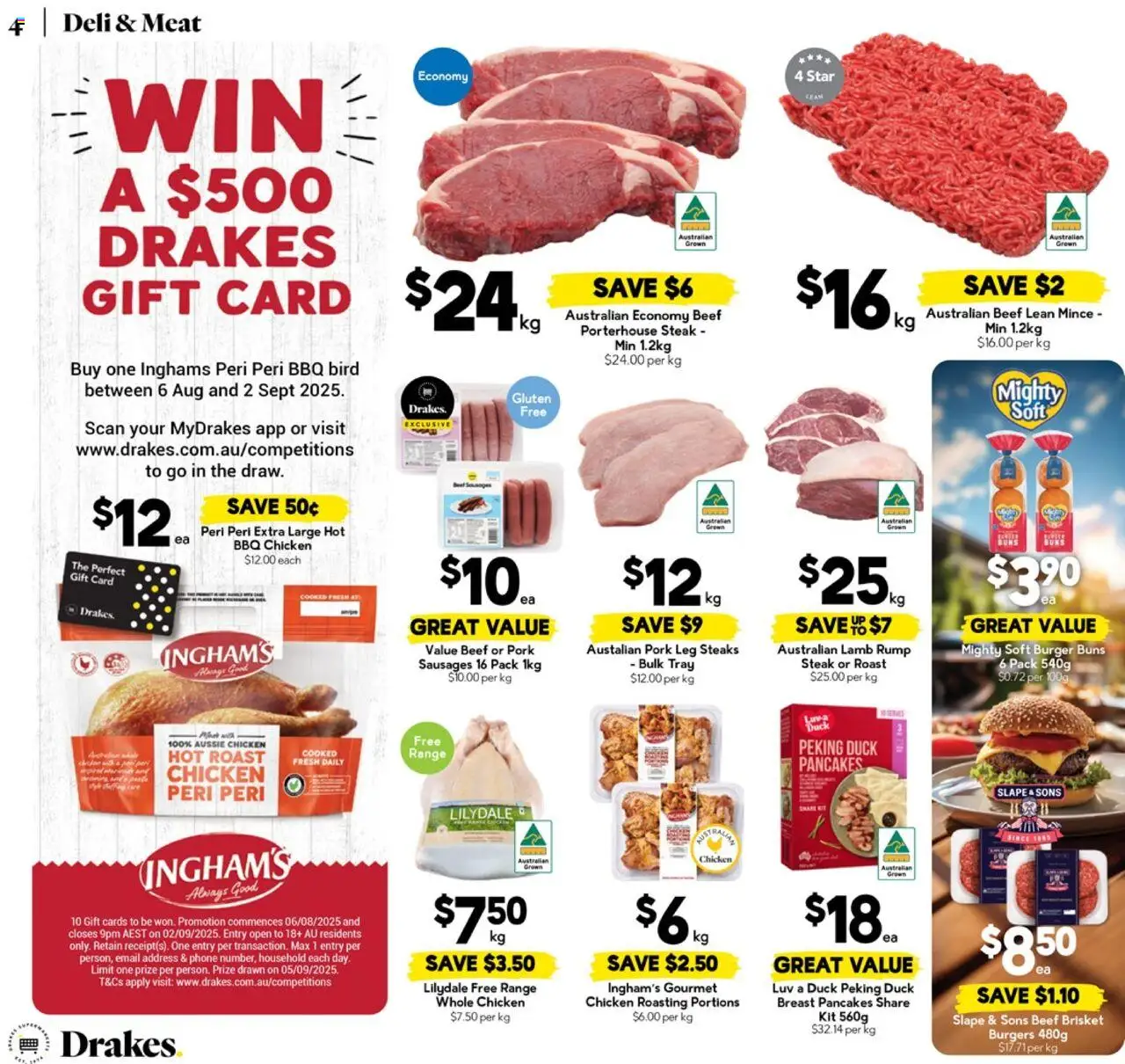Drakes catalogue - valid from 13.08.2025 | Page: 4 | Products: Chicken, Lamb, Meat, Steak