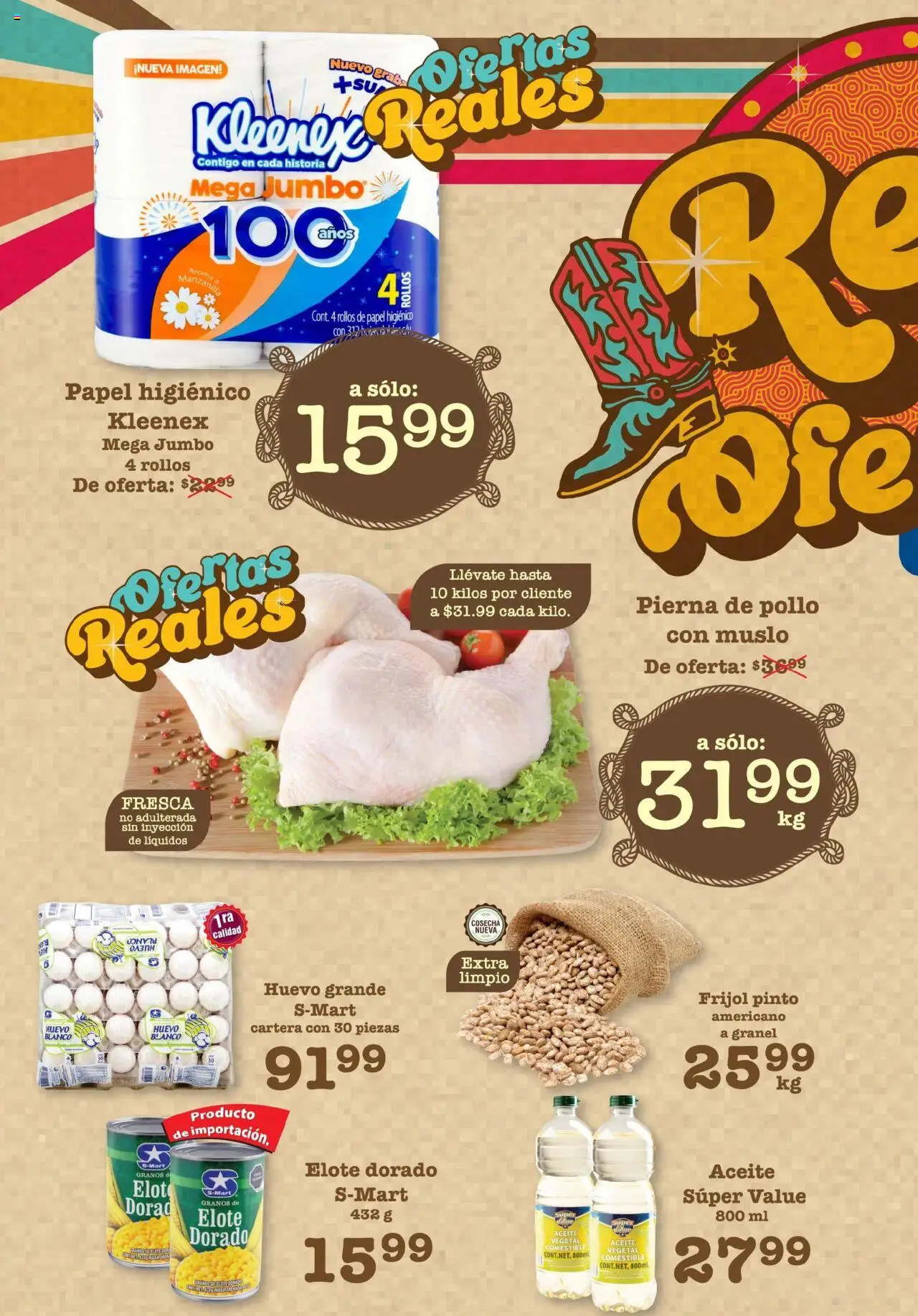 Nuevas ofertas de S-Mart válidas en toda la República Mexicana desde el 01.08.2025. ¡Encuentra las mejores ofertas en S-Mart - Folleto - Nuevo Laredo! | Página: 2 | Productos: Pollo, Huevo, Aceite, Papel higiénico