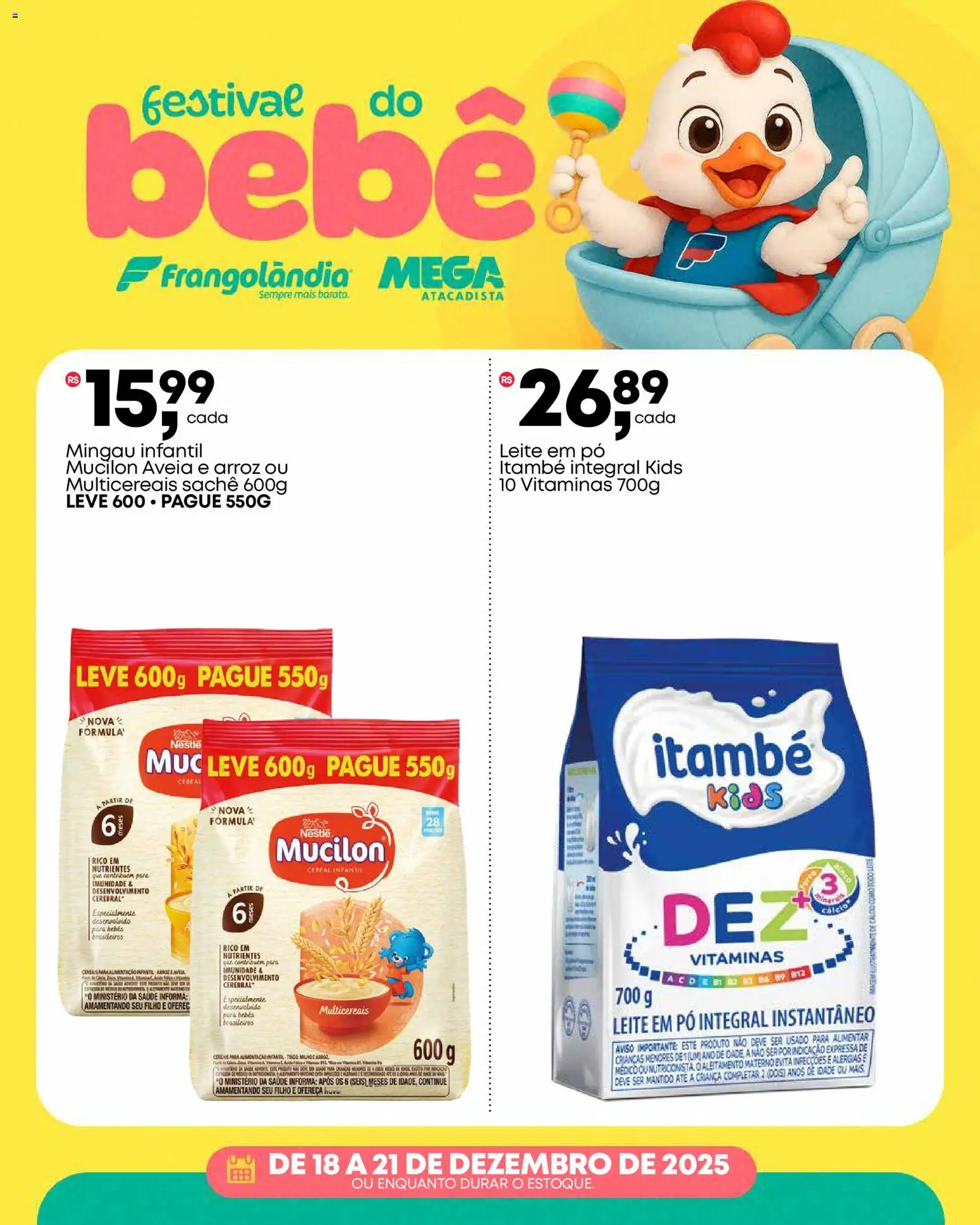 Frangolândia Folheto - válido de 18.12.2025 | Página: 2 | Produtos: Mingau, Cereais, Aveia, Leite em pó