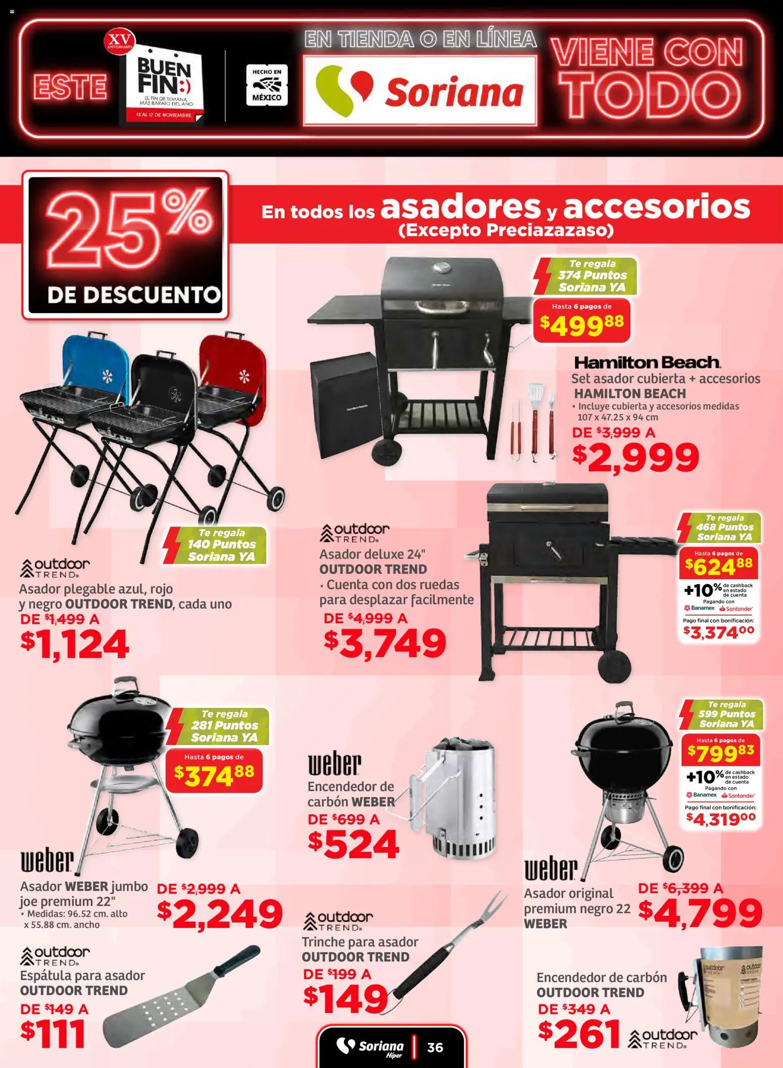 Nuevas ofertas de Soriana válidas en toda la República Mexicana desde el 13.11.2025. ¡Encuentra las mejores ofertas en Soriana Buen Fin ! | Página: 36 | Productos: Espátula, Encendedor, Té