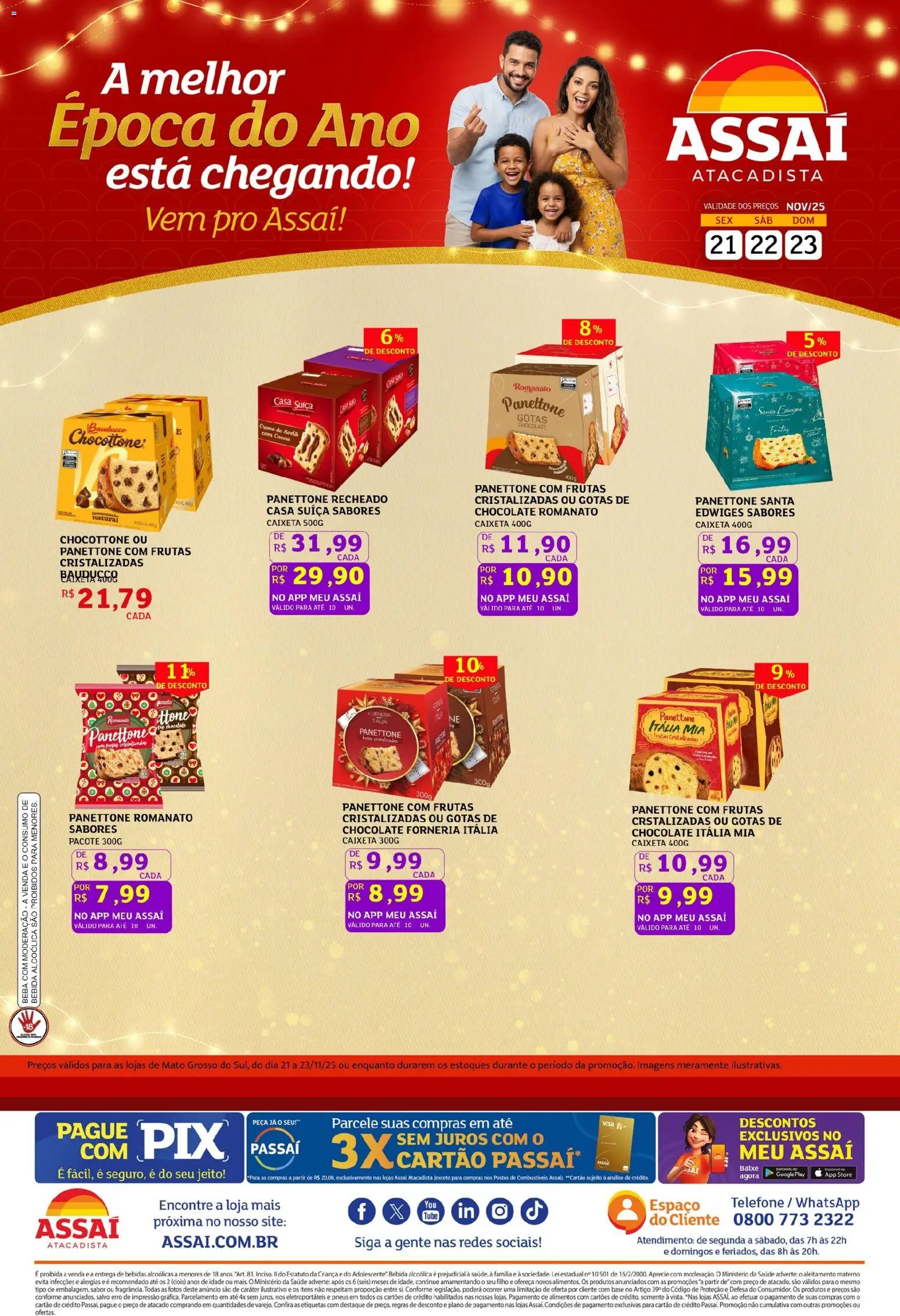 Assaí Atacadista Folheto - válido de 21.11.2025 | Página: 1 | Produtos: Pneus, Base, Creme de avelã, Avelã