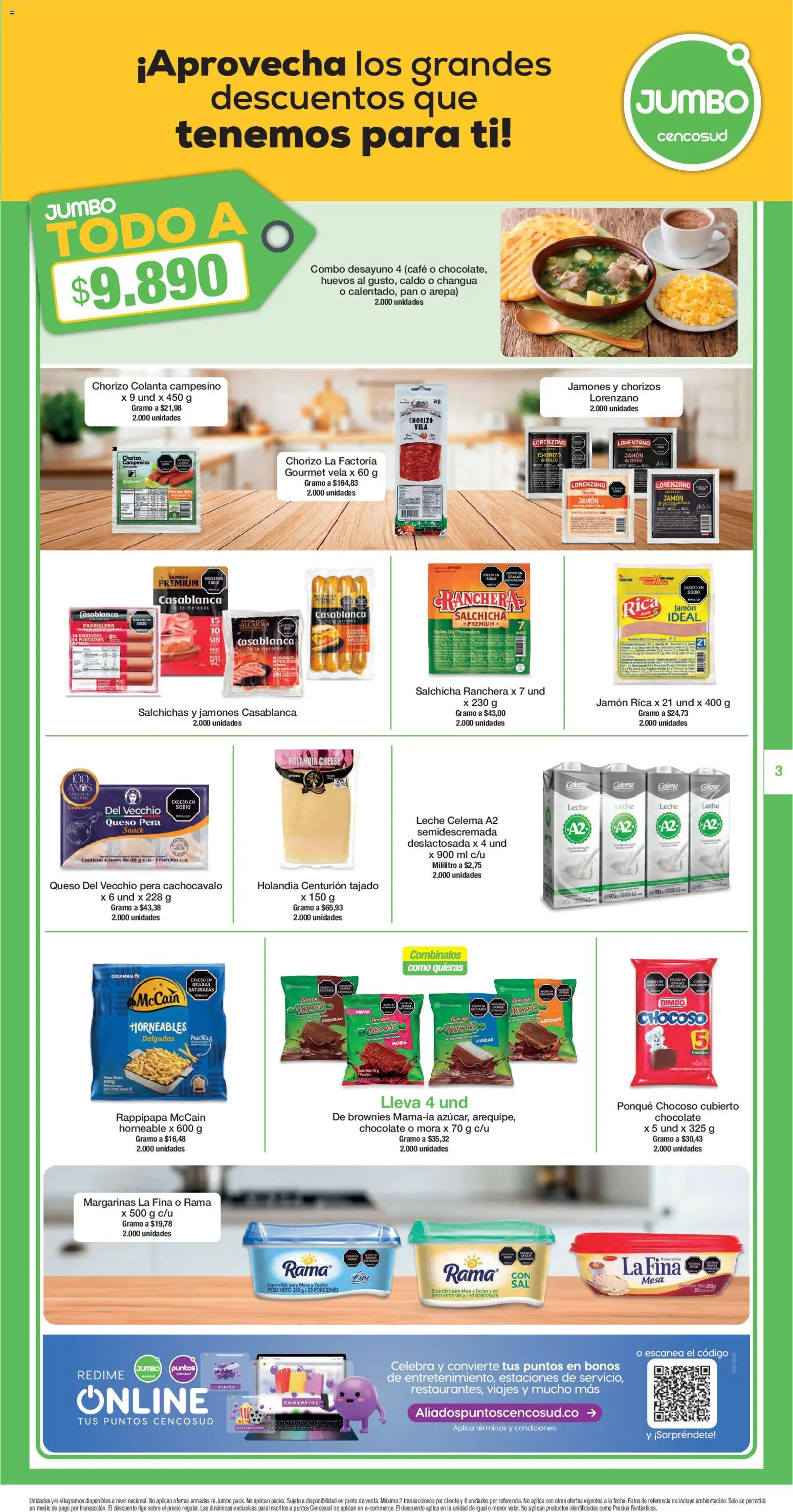 Jumbo revista - valida desde el 22.01.2026 | Página: 3 | Productos: Ponqué, Cocina, Mesa, Crema de leche