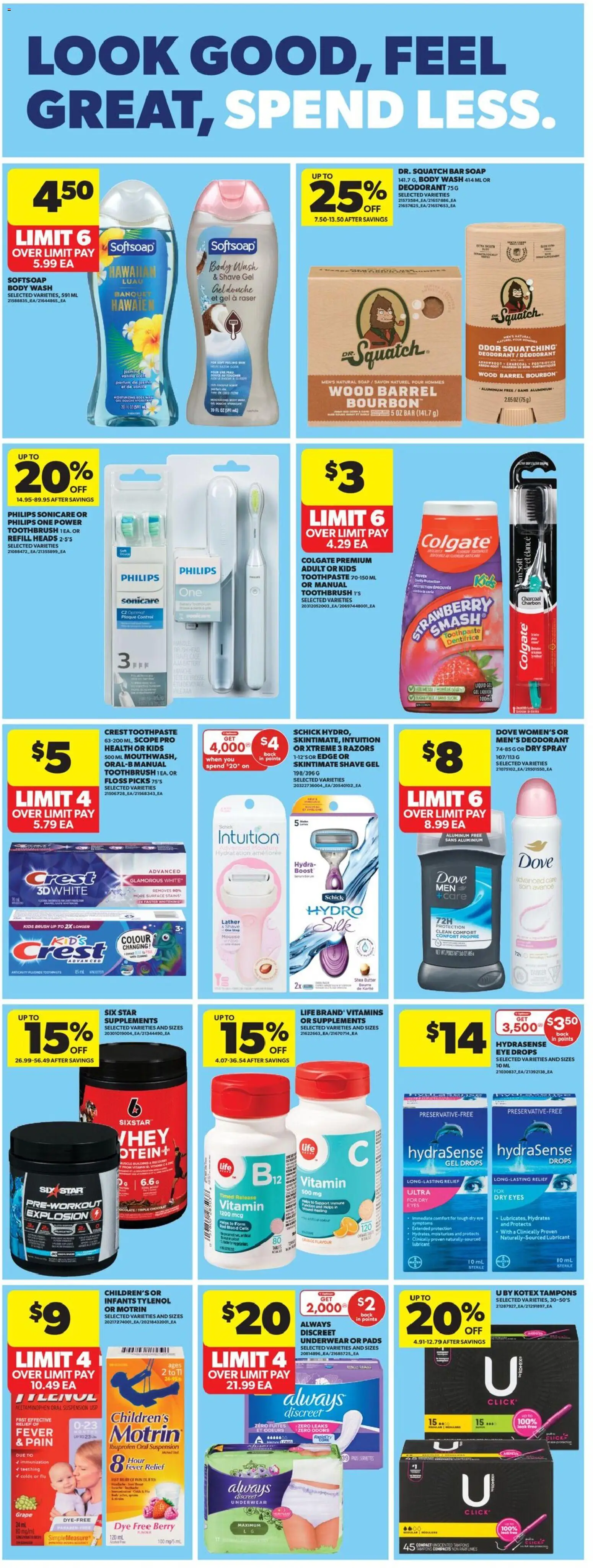 Real Canadian Superstore flyer valid from 19.02.2026 | Page: 31 | Products: Soap, Body wash, Toothpaste, Butter
