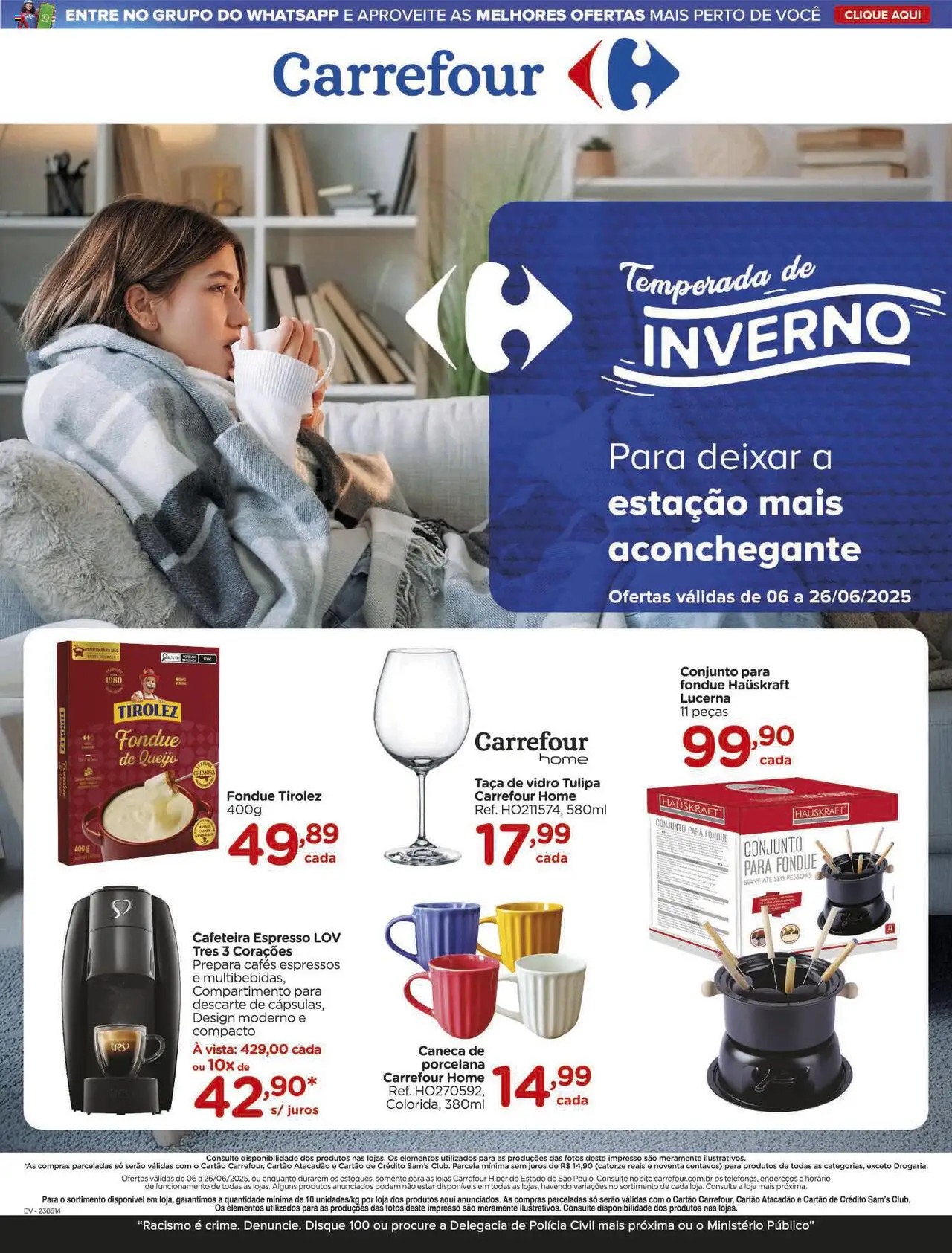 Carrefour Folheto - válido de 06.06.2025 | Página: 1 | Produtos: Hauskraft, Cafeteira, Queijo, Caneca