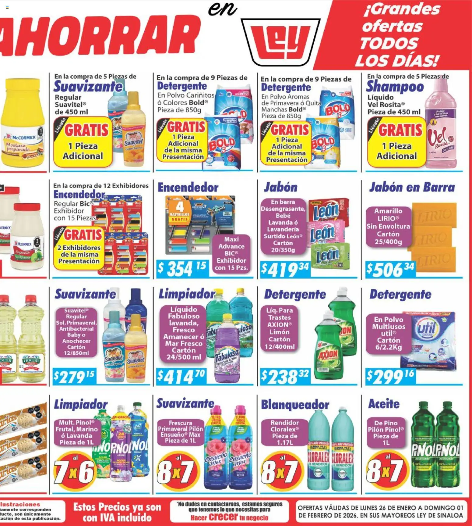 Nuevas ofertas de Casa Ley válidas en toda la República Mexicana desde el 26.01.2026. ¡Encuentra las mejores ofertas en Casa Ley folleto Sinaloa! | Página: 6 | Productos: Detergente, Mostaza, Limón, Aceite