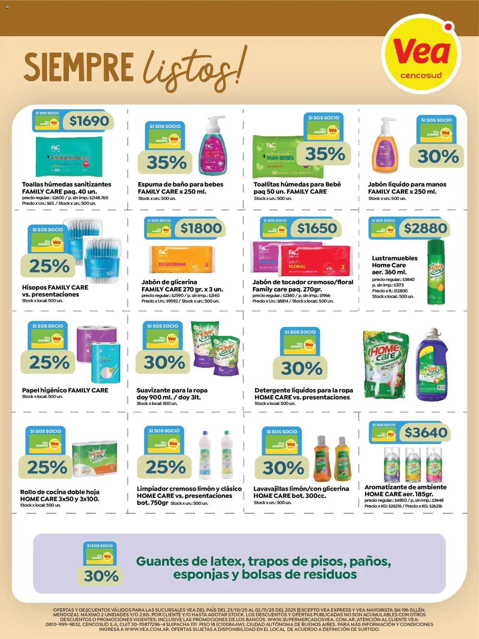 Vea - Especial Marcas Propias │ válido desde el 23.10.2025 | Página: 8 | Productos: Lustramuebles, Lavavajillas, Detergente, Ropa