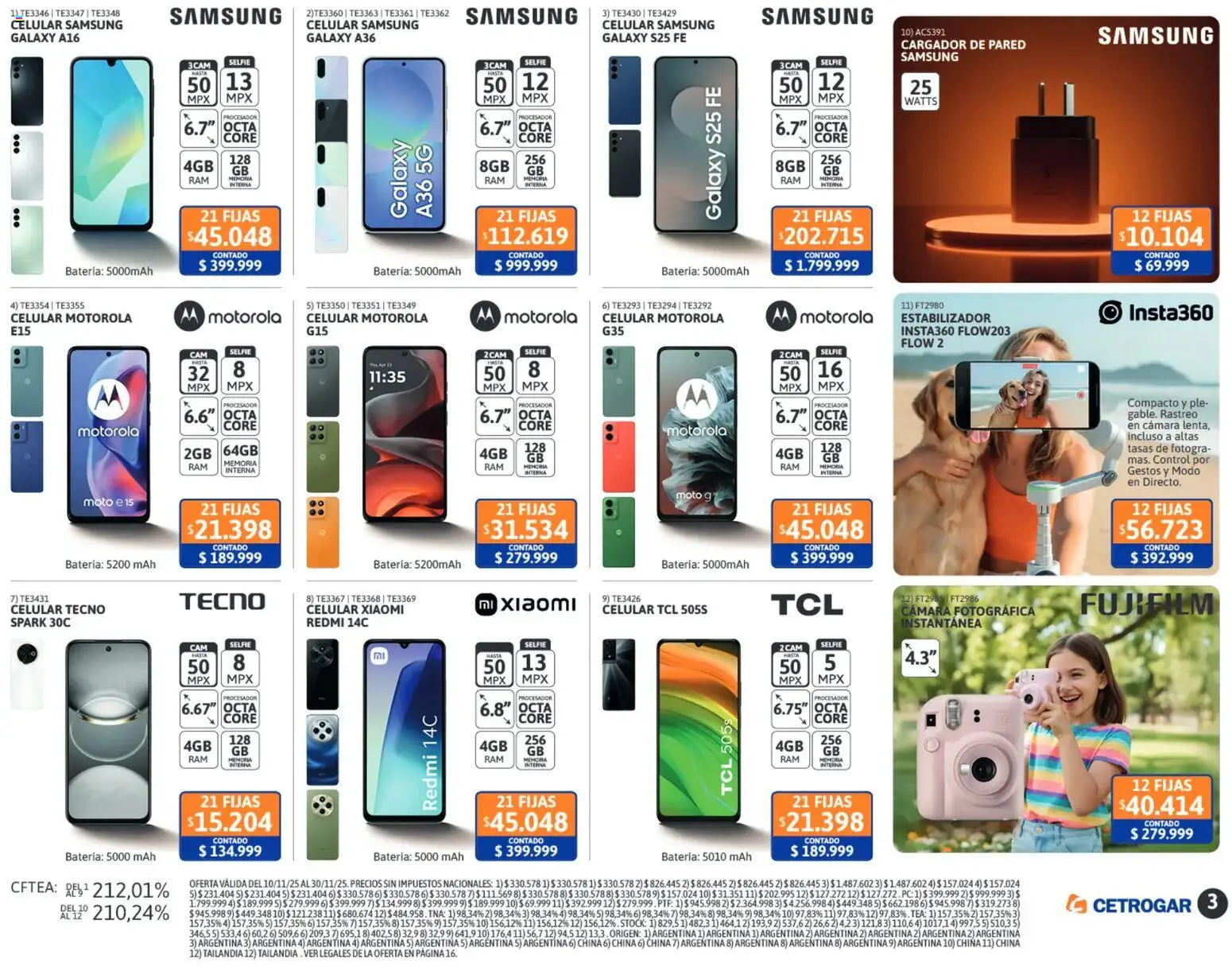 Cetrogar catálogo │ válido desde el 10.11.2025 | Página: 3 | Productos: Cámara, Batería, Cargador