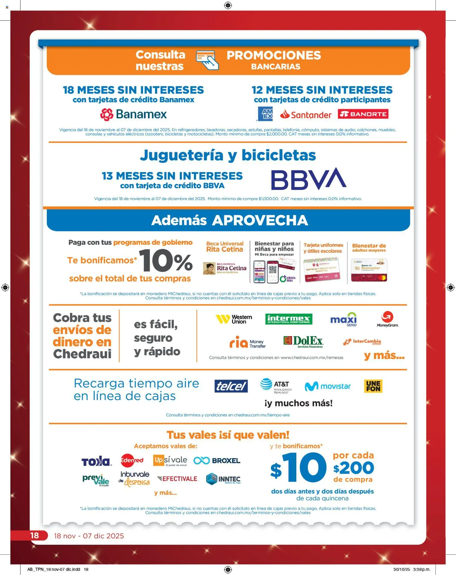 Nuevas ofertas de Chedraui válidas en toda la República Mexicana desde el 18.11.2025. ¡Encuentra las mejores ofertas en Chedraui folleto! | Página: 18 | Productos: Monedero, Despensa, Té, Sobre