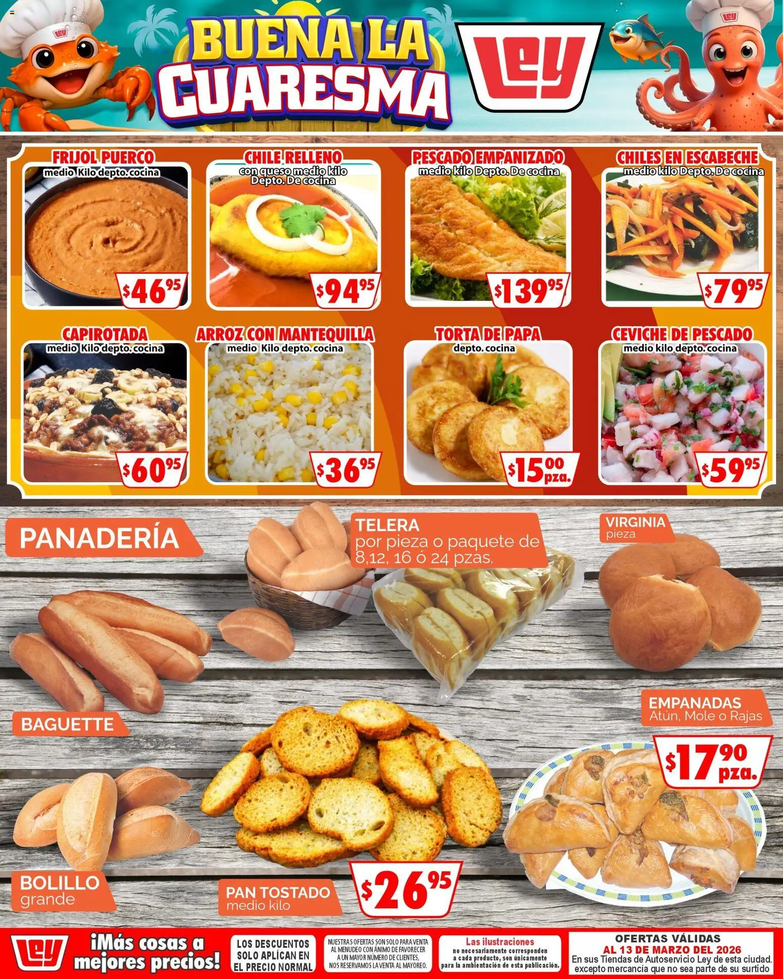Nuevas ofertas de Casa Ley válidas en toda la República Mexicana desde el 07.03.2026. ¡Encuentra las mejores ofertas en Casa Ley folleto Más cosas a mejores precios! | Página: 1 | Productos: Papa, Pan, Arroz, Panadería