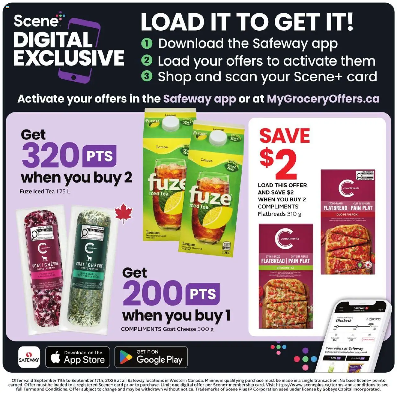 Safeway flyer valid from 11.09.2025 | Page: 13 | Products: Tea, Cheese